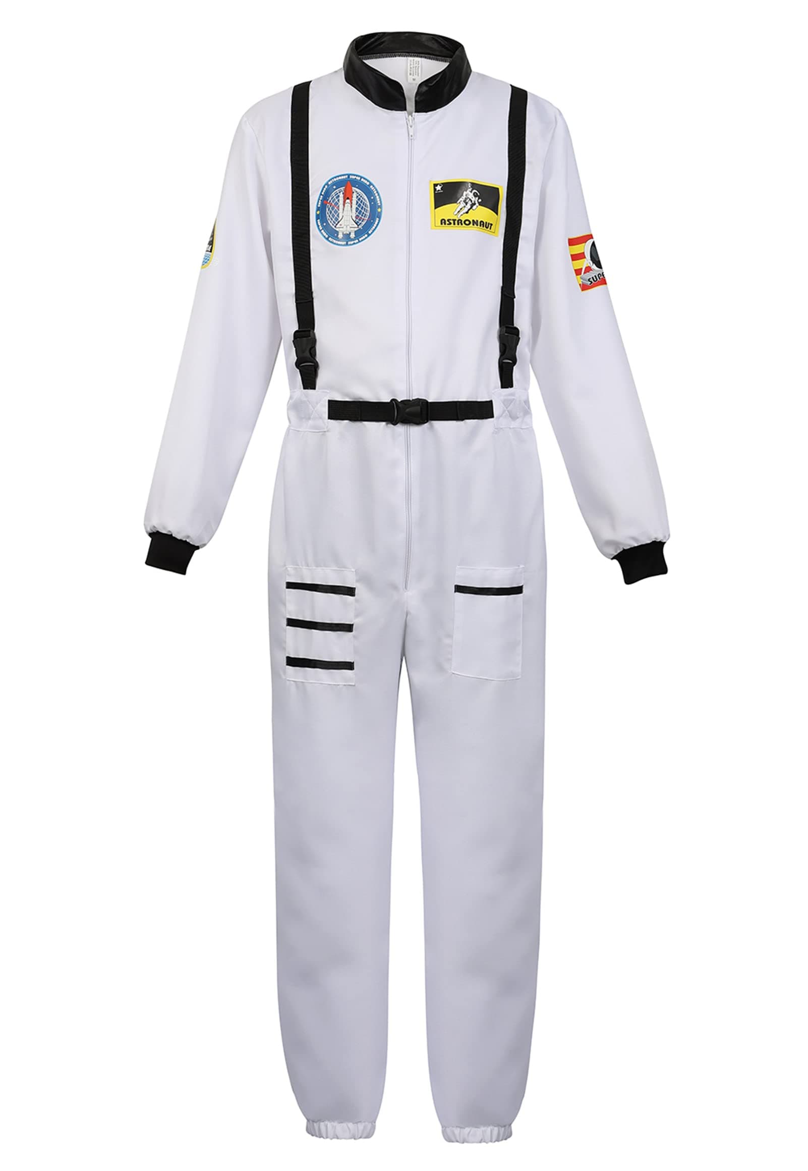 Men's Adult Astronaut Spaceman Costume Coverall Pilot Air Force Flight Jumpsuit Dress Up Party