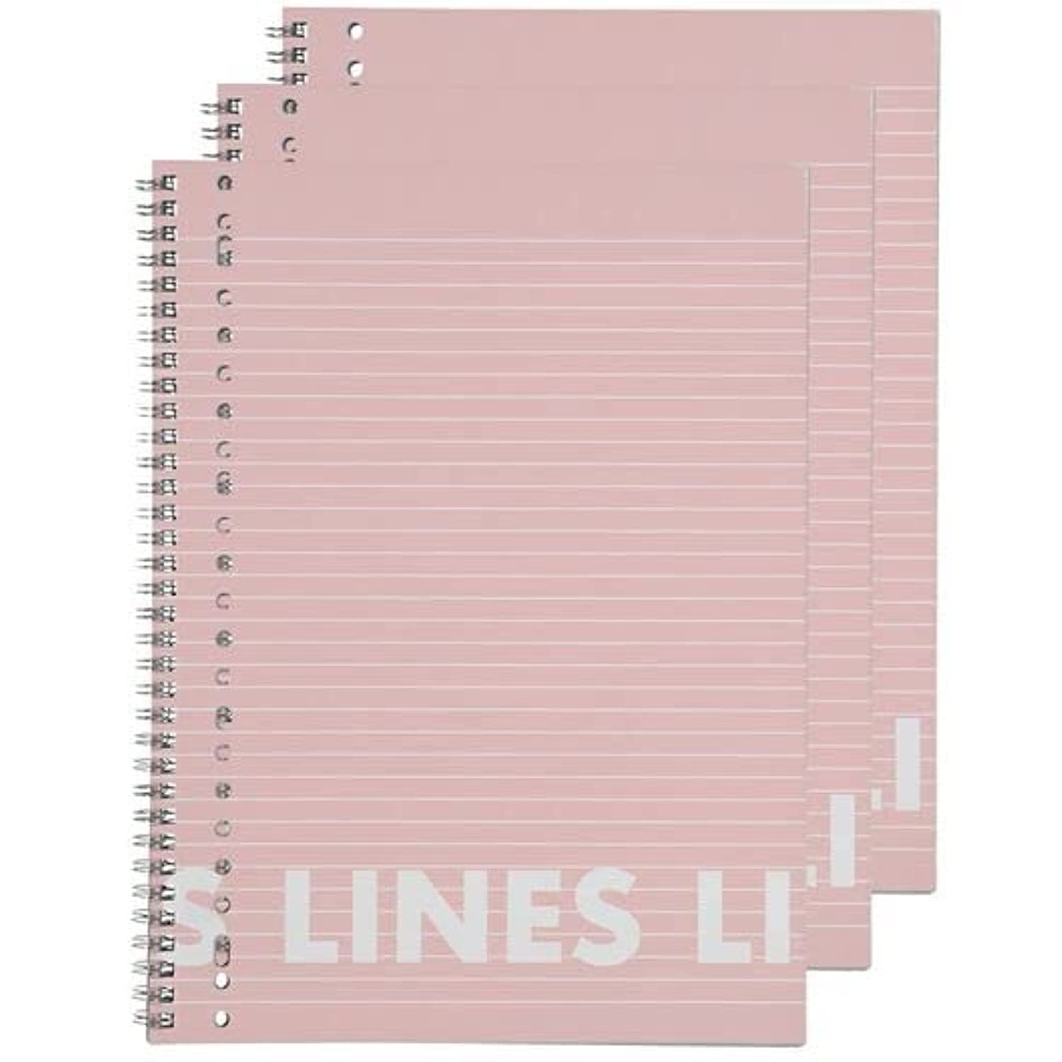 Hema College Block A4 Ruled Notebooks 3 Pieces, Pink