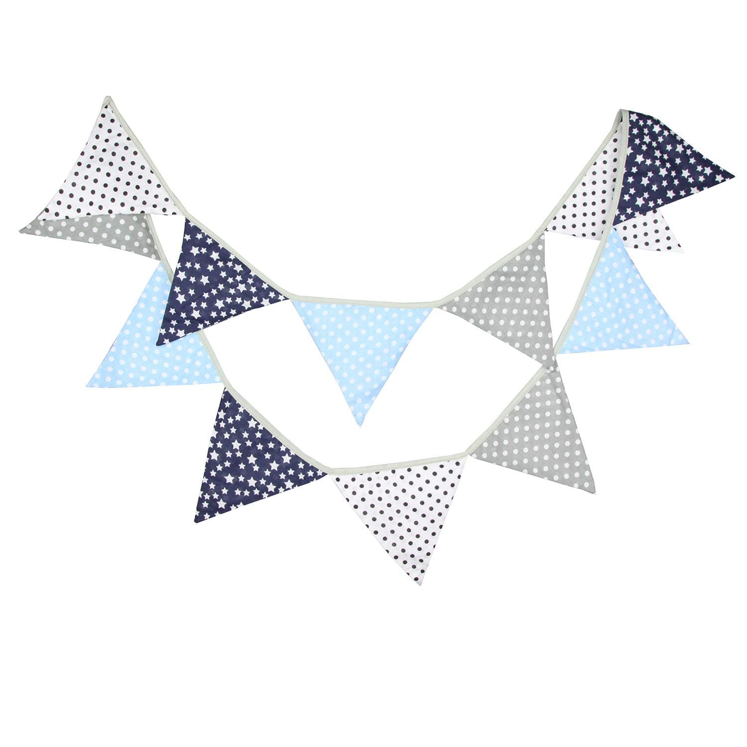 10 Feet Navy Blue Gray Nautical Party Bunting Banner for Wedding Garland Boy Girl Baby Shower Party Backrop Kids Birthday Supplies Hanging Pennant Bridal Shower Party Decoration