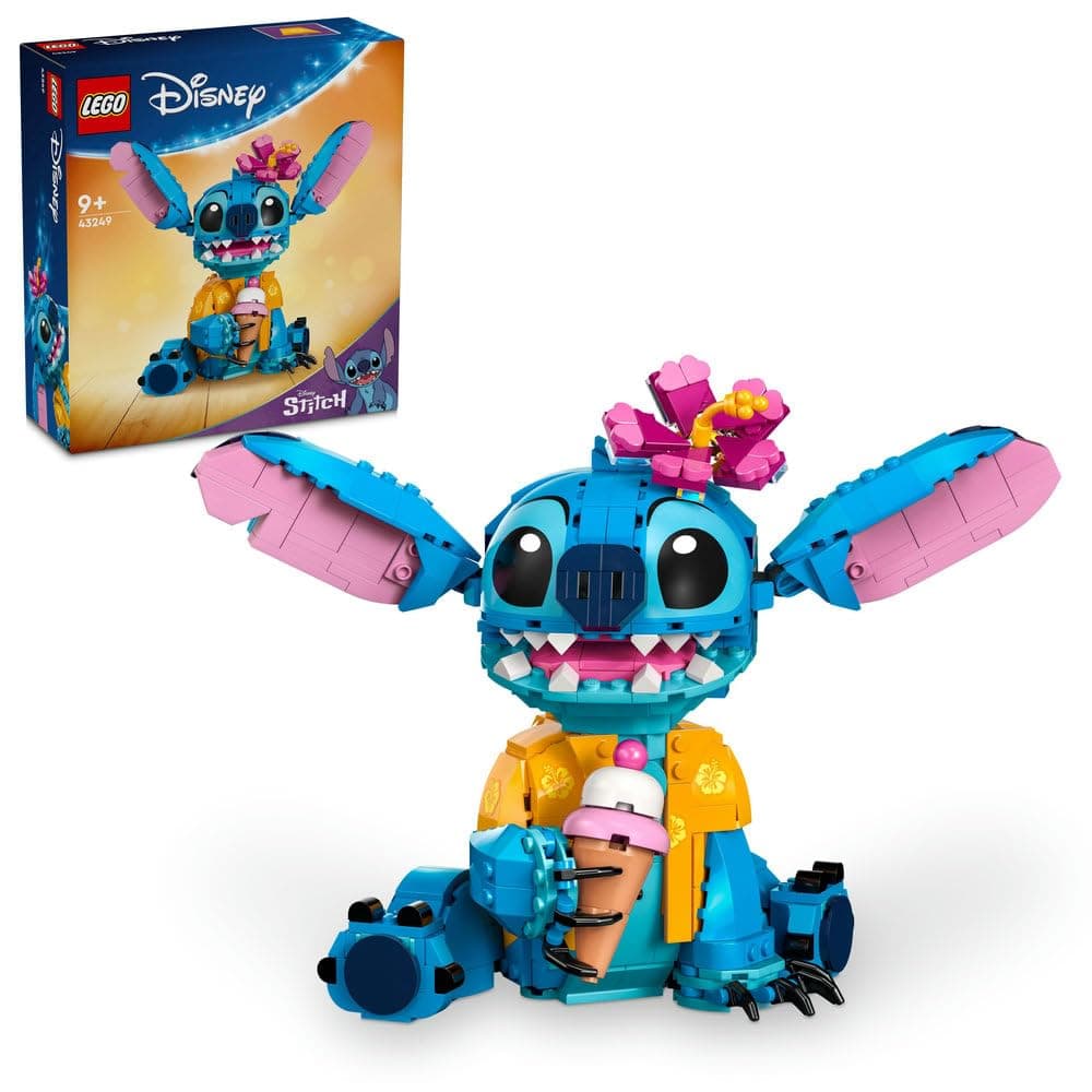 Disney Stitch Toy - Play & Display Figure with an Ice-Cream Cone & Decorative Flower - Gift for 9+ Year Old Girls, Boys & Lilo & Stitch Movie fans - 43249