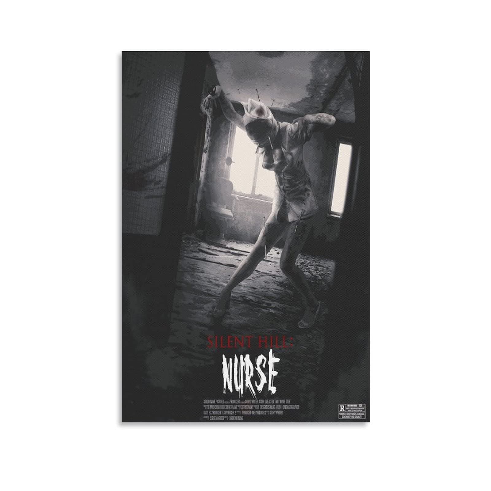 XIANGTONG Silent Hill Horror Movie Poster Sexy Nurse Thriller Poster Decorative Painting Canvas Wall Art Living Room Posters Bedroom Painting 12x18inch(30x45cm)