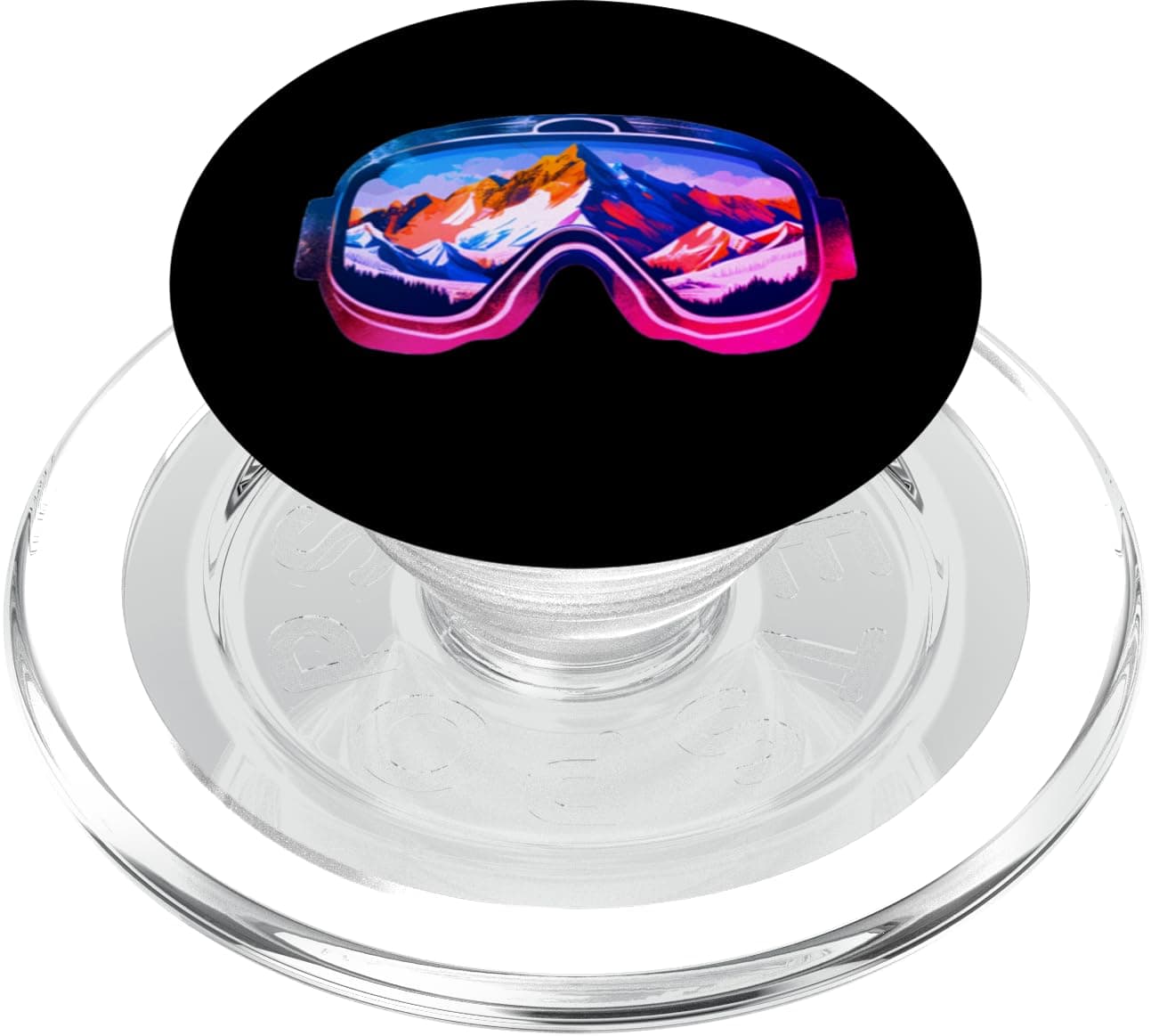 Retro snowboard goggles pink, Vintage ski fan for skiers PopSockets PopGrip for MagSafe