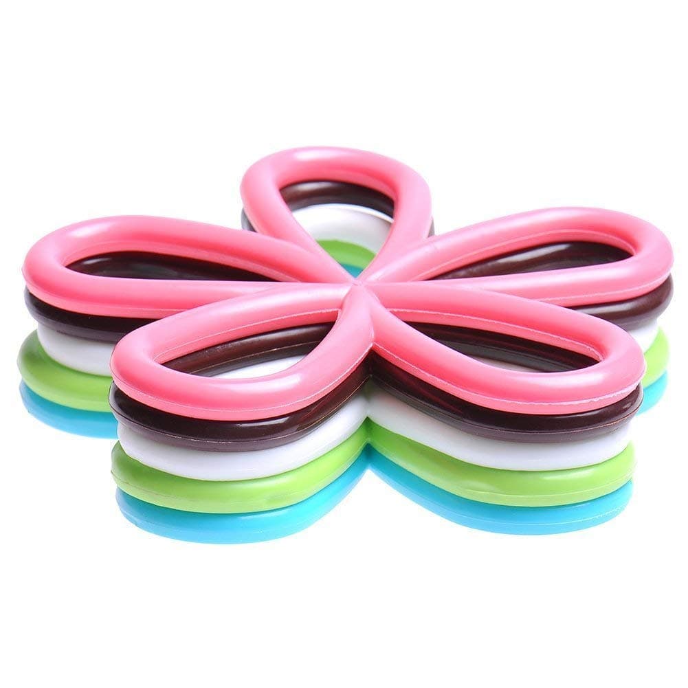 Baskety Anti-Slip Table Mats Plastic Heat Pad Insulated Kitchen Placemats for Dining (Multicolour, Pack of 5)