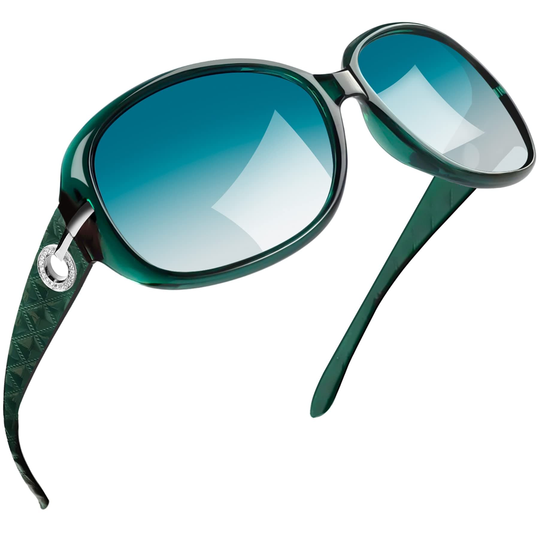 Joopin Big Womens Sunglasses Polarized Trendy Sun Glasses Large Rectangle UV Protection Rhinestone Sunnies