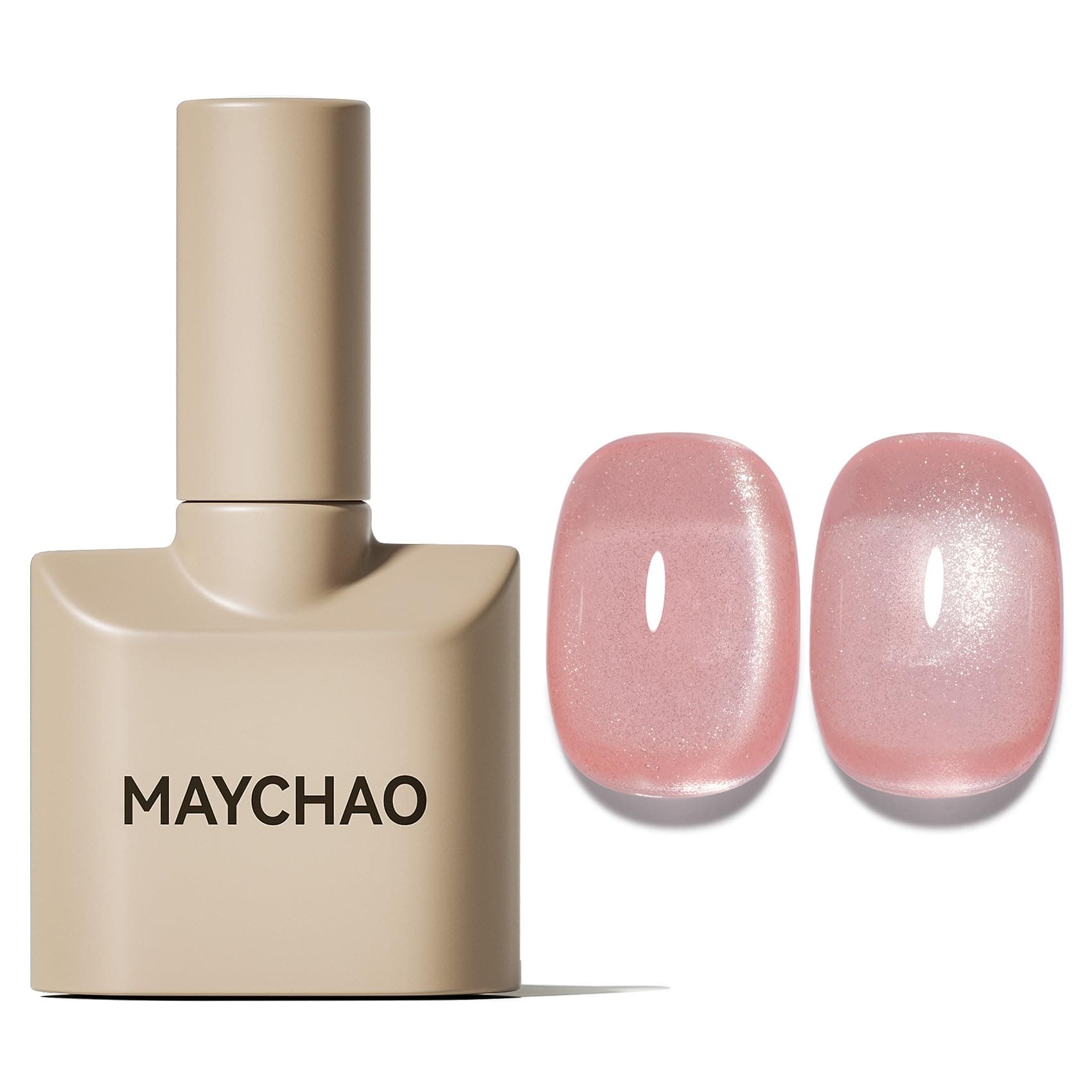 MAYCHAO 15ML Cat Eye Gel Nail Polish 1Pc Jelly Pink Gel Polish Soak off Holographic Magnetic Nail Polish for Nail Art Manicure Salon DIY at Home, 0.5 OZ