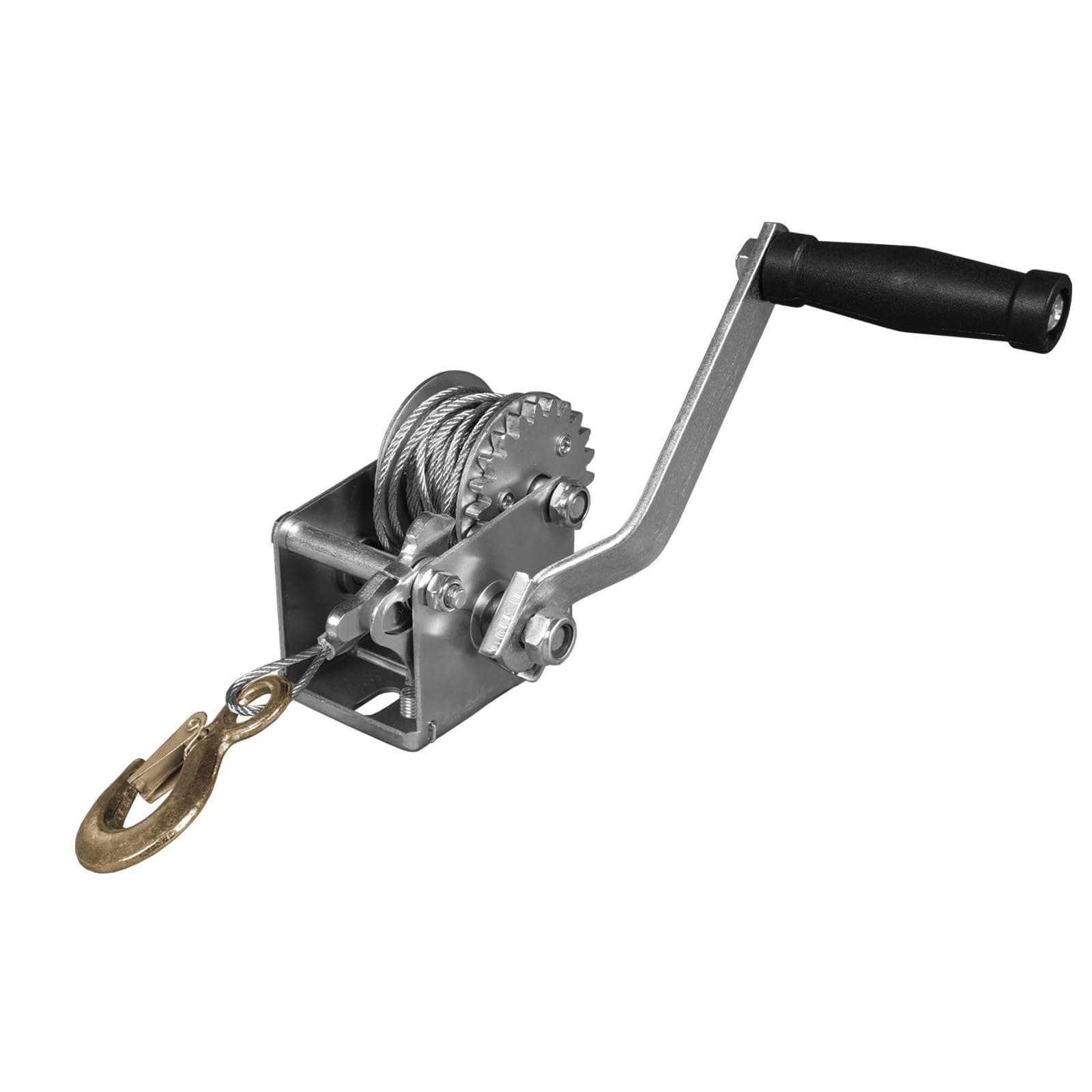 Hand Winch, 600 lbs Pulling Capacity, Boat Trailer Winch Heavy Duty Rope Crank with 23 FT Steel Cable, Manual Operated Hand Crank Winch for Trailer, Boat or ATV Towing