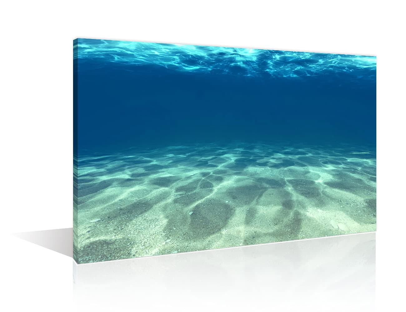 TISHIRON Wall Art Decor Blue Ocean Sea Poster Artworks Seaview Bottom View Beneath Surface Pictures Painting On Canvas Seascape for Home Office Decor(36X24in)