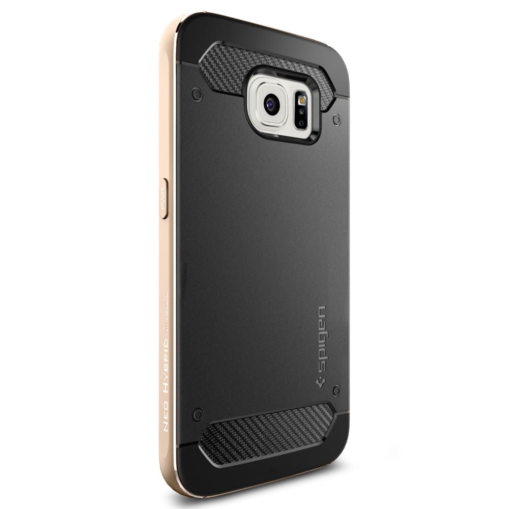 Spigen Neo Hybrid Metal Galaxy S6 Case with Flexible Inner Casing and Anodized Aluminum Metal Frame for Galaxy S6 2015 - Champagne Gold