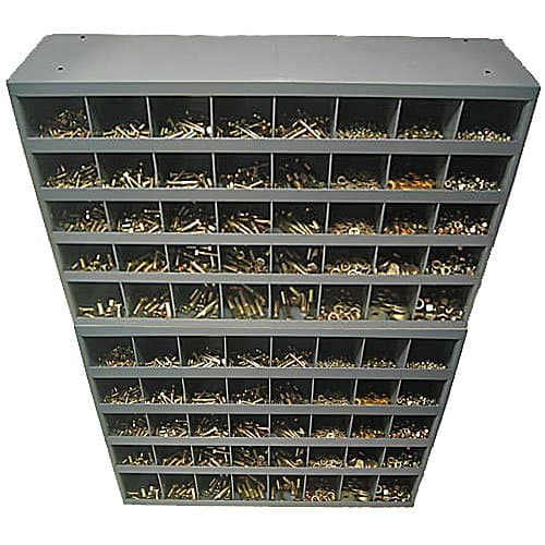 NEF Nut Bolt and Washer Assortment, Grade 8 USS Coarse Thread, Two 40 Hole Metal Storage Bins, 3100 Pieces