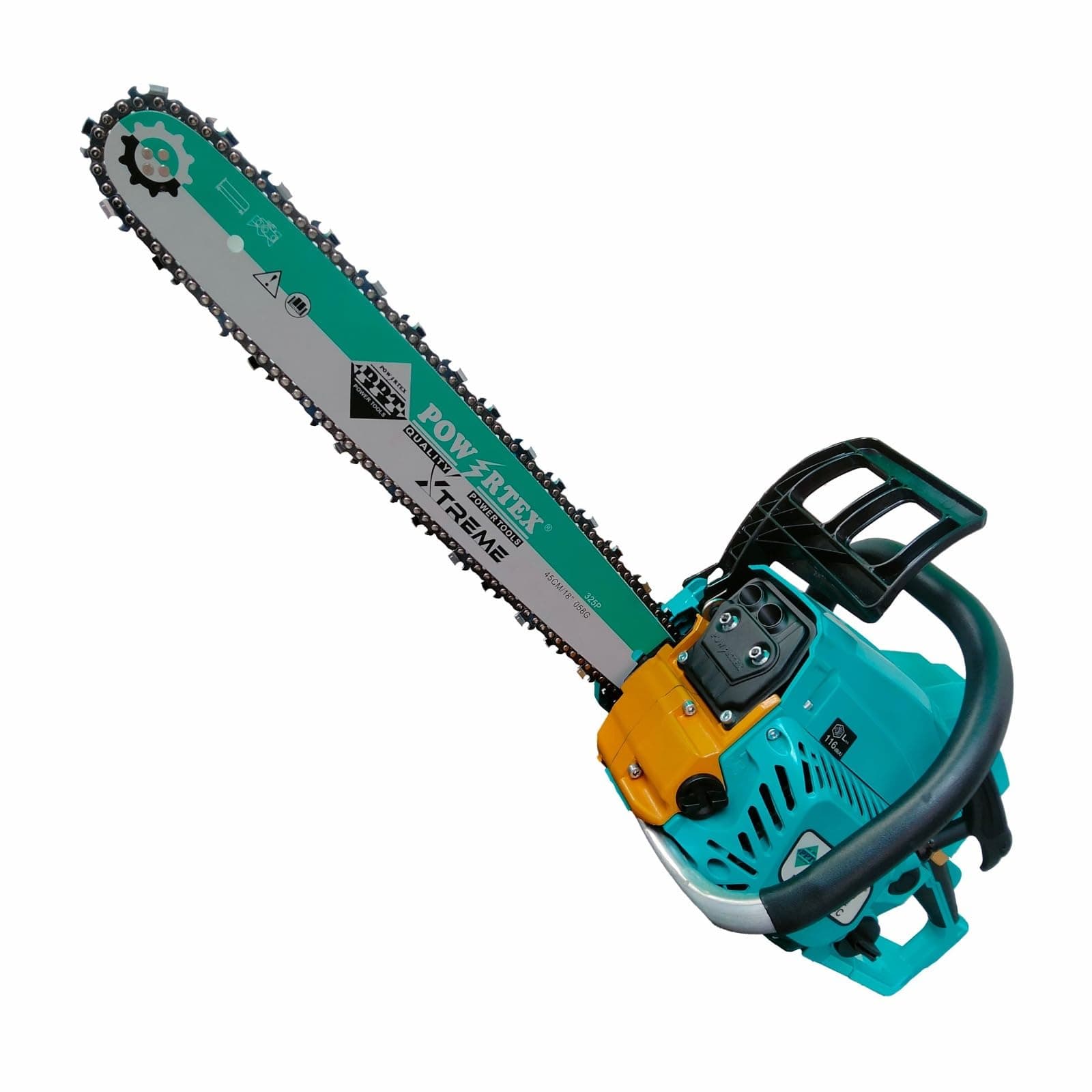 POWERTEX 74CC 18-inch Xtreme Chian Saw (Green), PPT-GCS-18-C