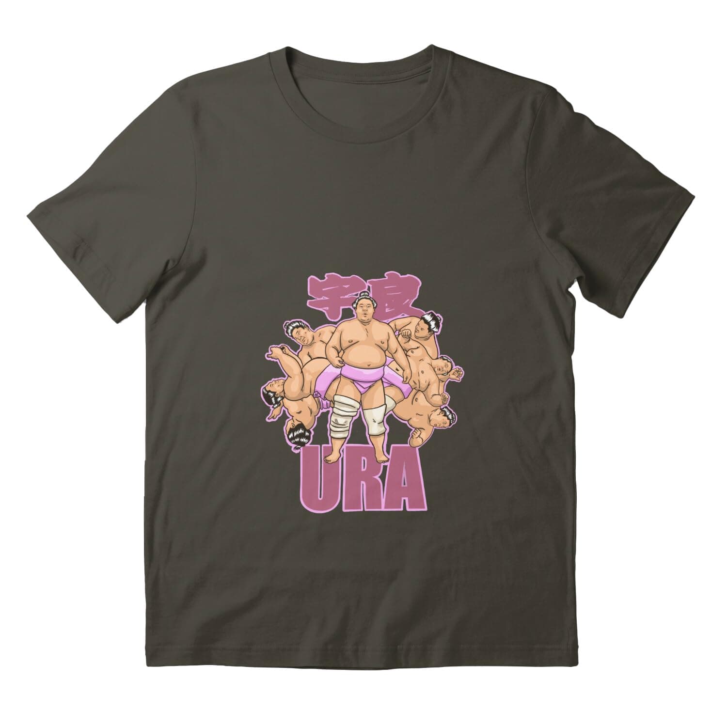 Unisex T-shirt Ura Birthday Sumo Sleeve Wrestler Tee Friends Cotton Shirts Multicolor, Small-5X-Large