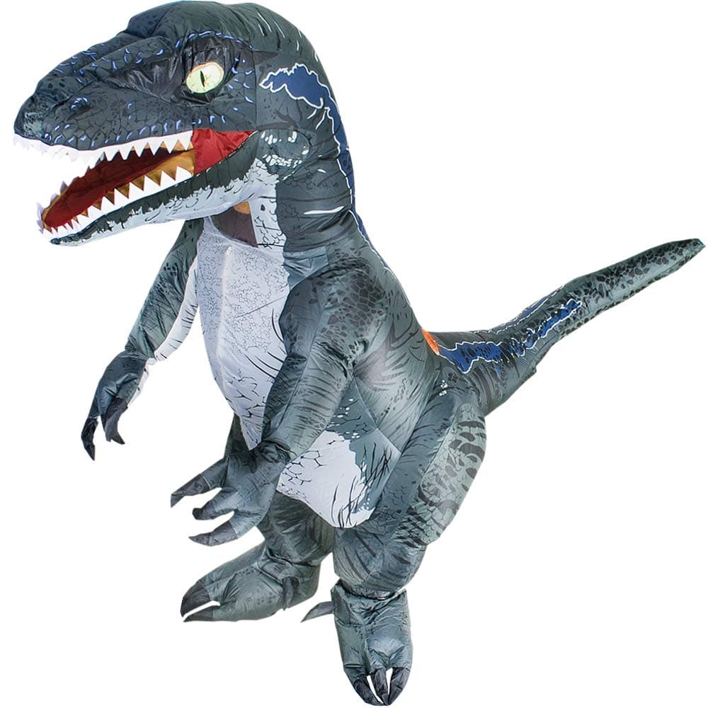Inflatable Costume,Adult Dinosaur Costume,Velociraptor,Halloween Dinosaur Costumes,T-rex Costume,Blow Up Dinosaur Costume,Full Body Christmas Costume Grey