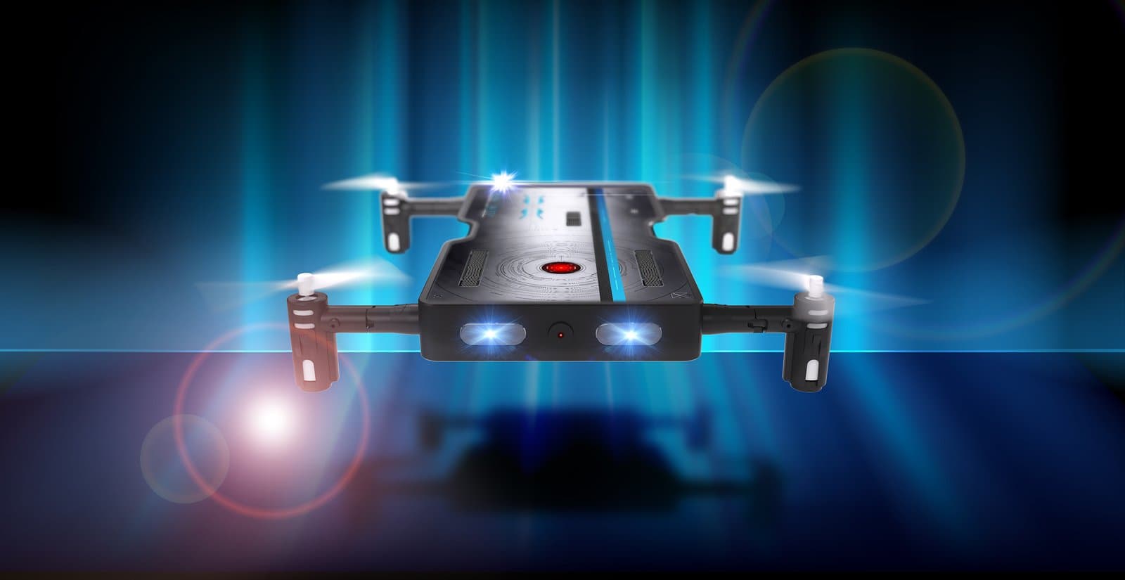 Odyssey Toys ODY-1716NX Real Pocket Drone That Takes HD Video and Pictures. Fold Out Motors Makes it The Same Size as a Smartphone - so it Really Does fit in Your Pocket!
