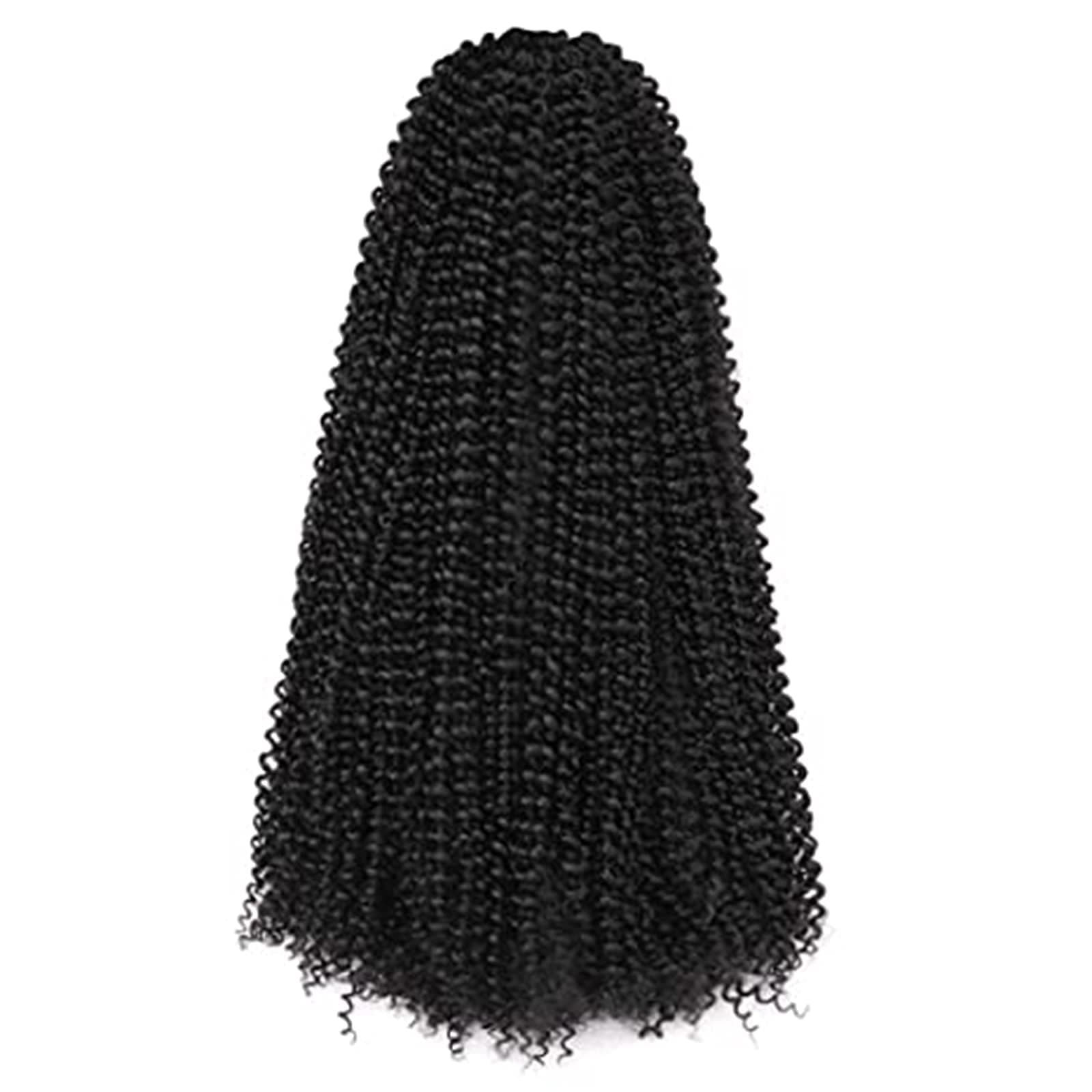 Passion Twist Hair 18 Inch 7 Packs Passion Twist Crochet Hair Water Wave Crochet Hair Braiding Hair For Faux Locs, Butterfly Locs Bohemian Curly Synthenic Braiding Hair Extension (18inch,1B-7P)