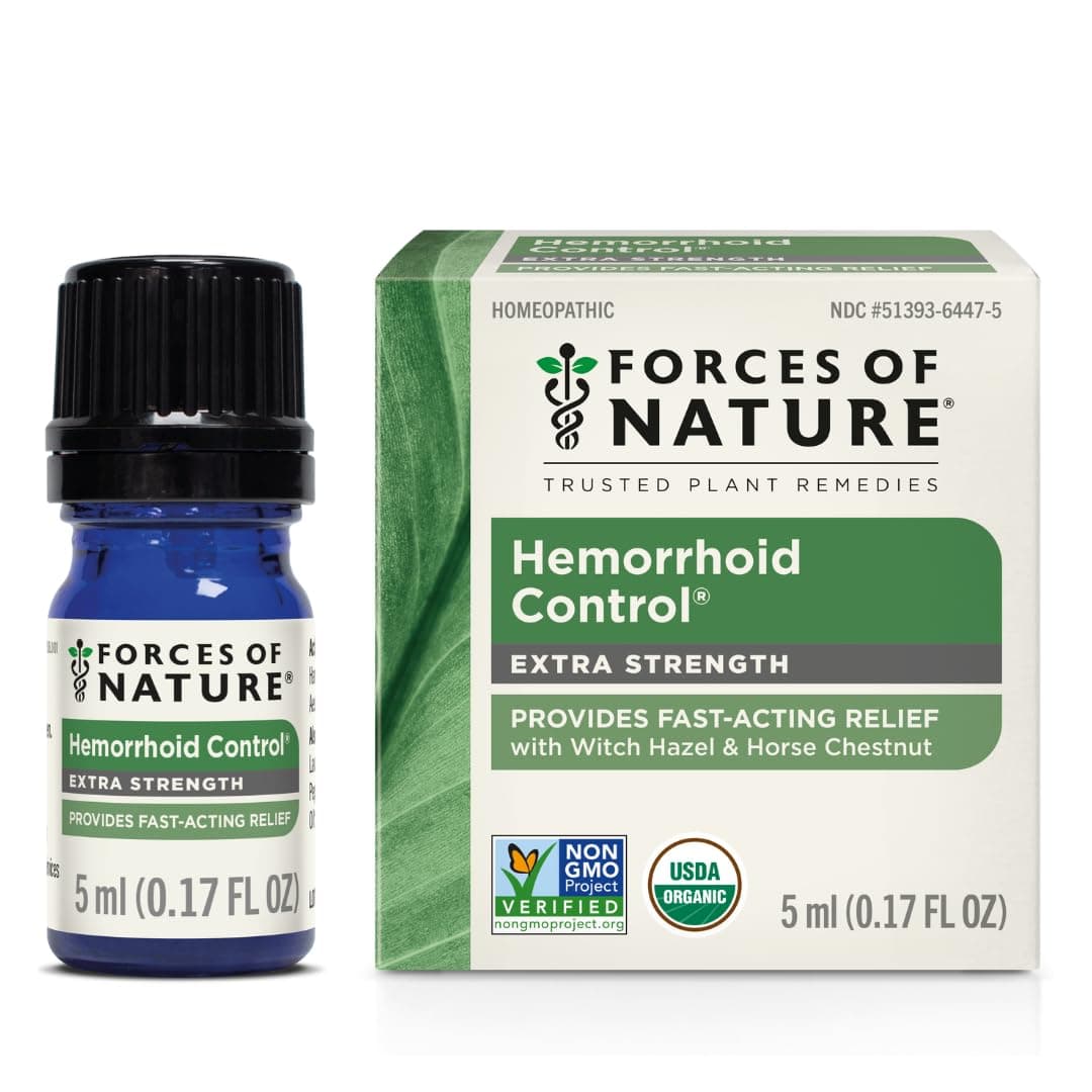 - Hemorrhoid Control Extra Strength, Organic Homeopathic Medicine with Witch Hazel, Horse Chestnut, and Soothing Essential Oils for Itching, Swelling & Discomfort, 5ml (0.17 fl oz)