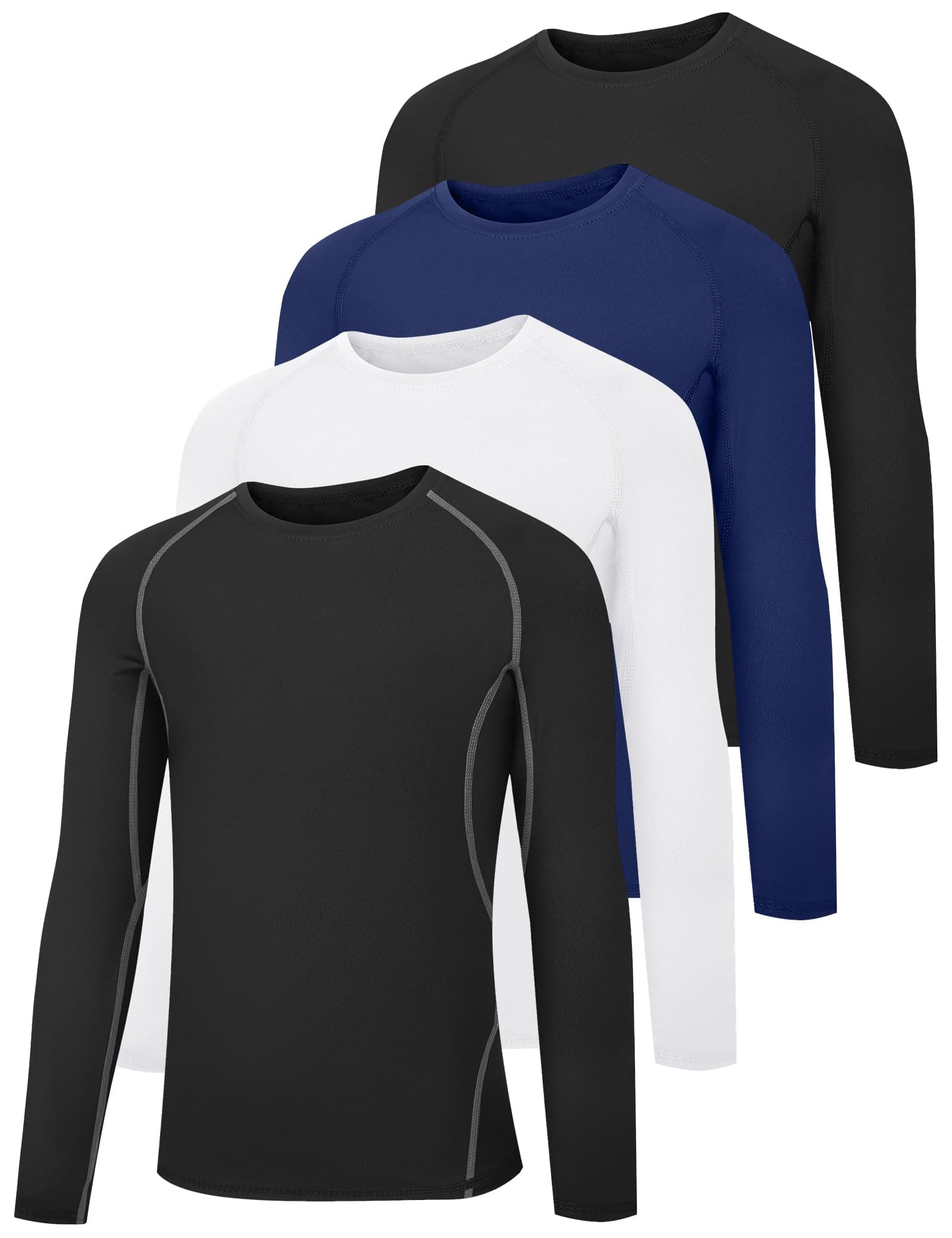 4 Pack Youth Boy’s Compression Pants Leggings Tights Athletic Base Layer Under Pants Gear for Football Sports