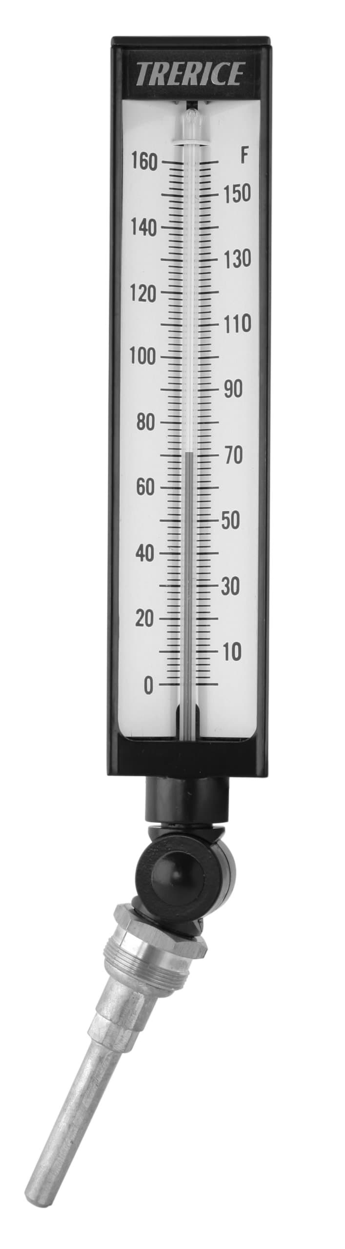 Trerice BX9140306 Adjustable Angle Industrial Thermometer, 9" case, 3.5" Aluminum stem, 30-180˚F