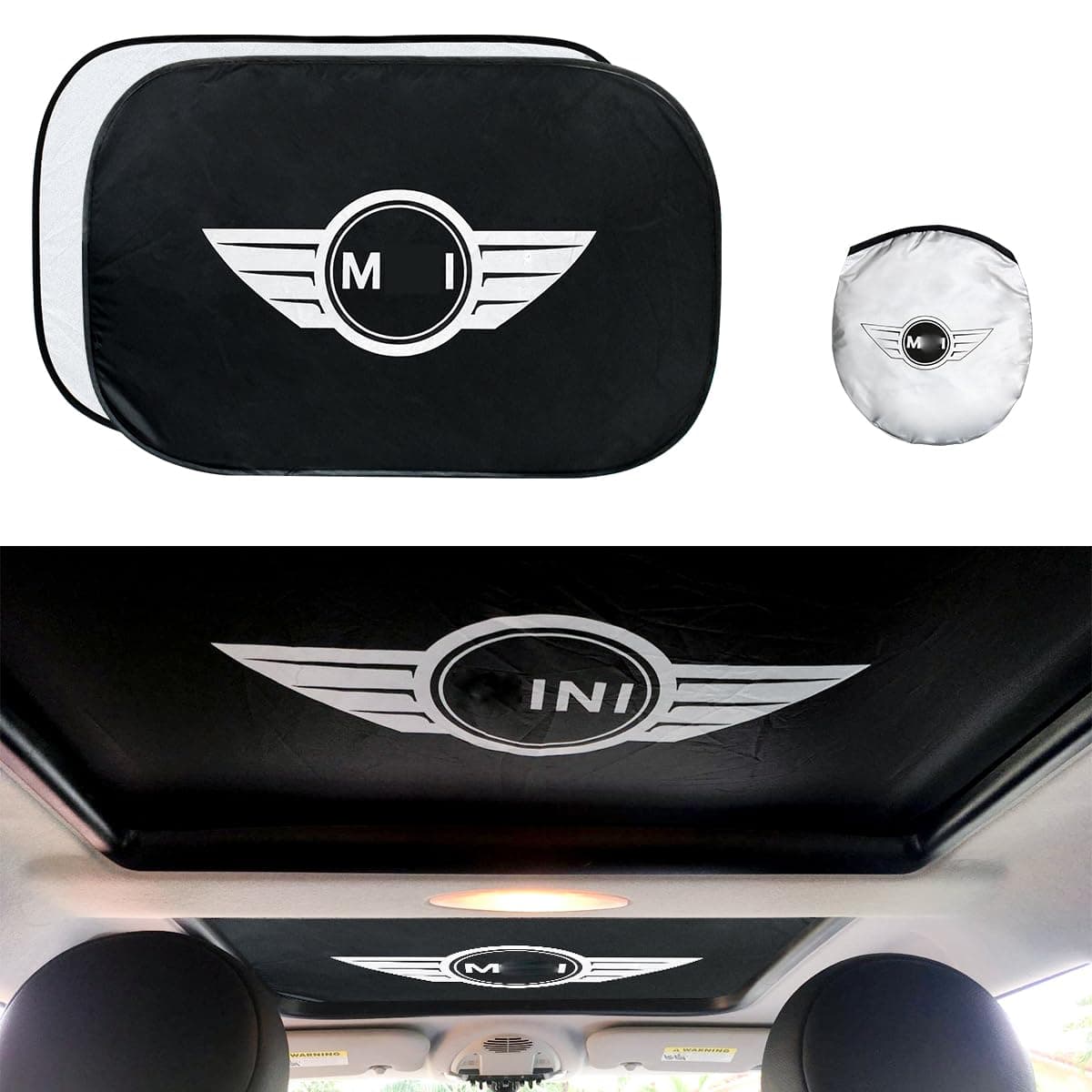 MSDZ 2 Pcs Foldable Sunroof Shade Cover Sun Interior Protector Sunshade