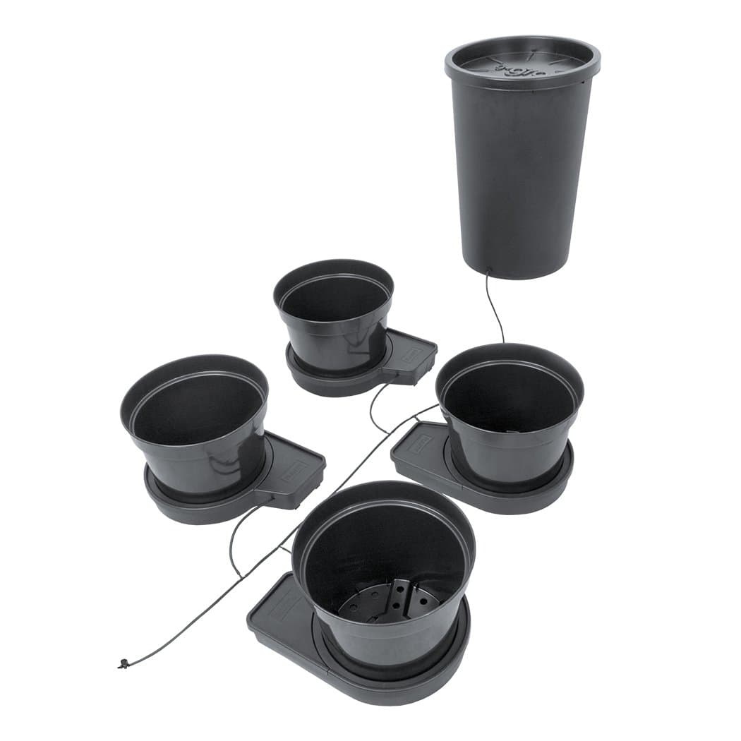 Plant it 01-075-100 GoGro Essential 4 Kit-15L Pots Watering System, Noir