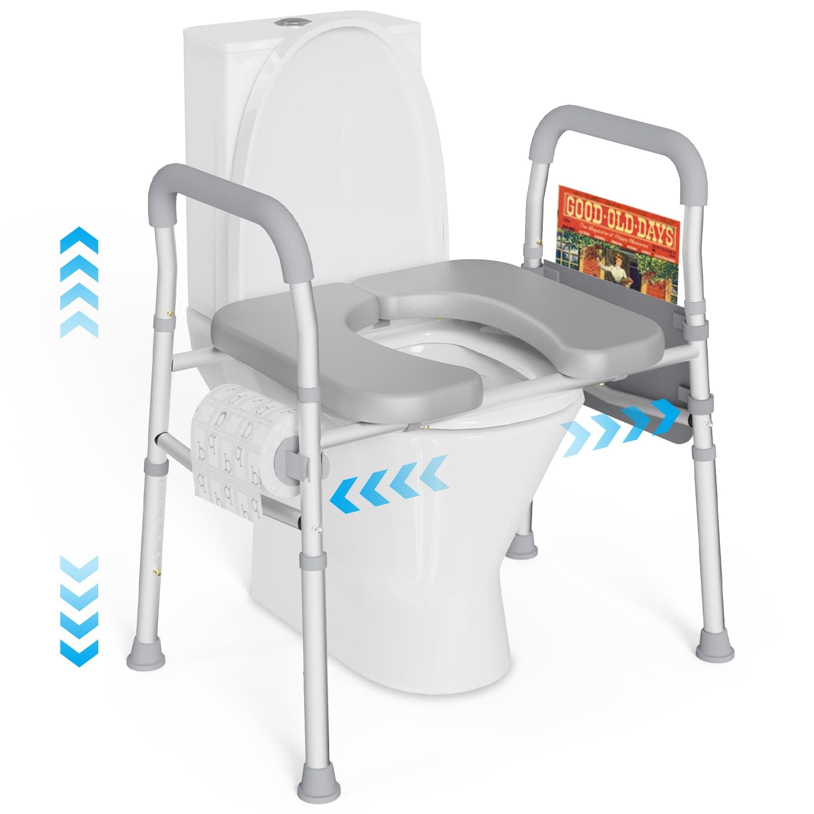 Toilet Seat Risers for Seniors, Adjustable Raised Toilet Seat