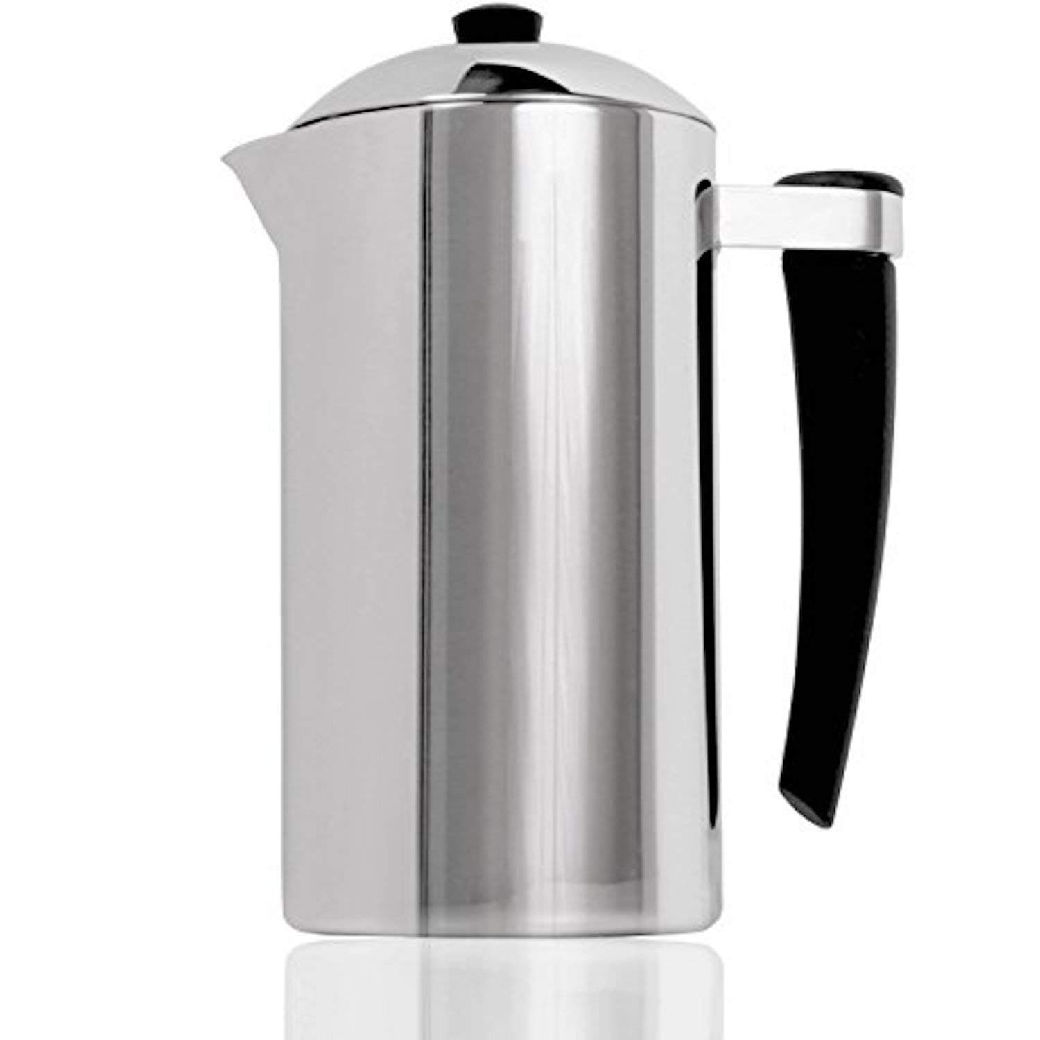 French Press Express Lake Industries , Double-Wall Stainless Steel Coffee & Tea Maker, 1 Liter (32 ounce), Mirror Polished, includes 2 Extra Filter Screens