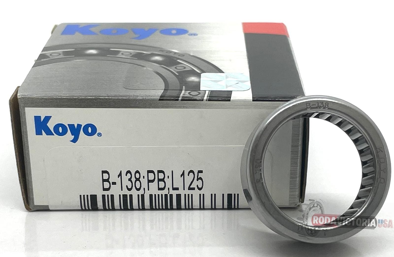 Koyo USA B-138 Needle Roller Bearing Full Complement Drawn Cup Open Inch, 13/16"
