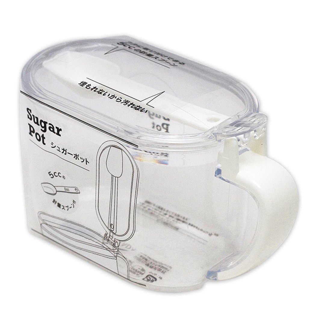 Nizona Storage container 5cc pot for Tea, Sugar, Salt, Mouth fresher, Spices, Herbs, Dry Fruits and other condiments - with handle and wide mouth Spoon can be conveniently attached to the lid. Made in Japan.