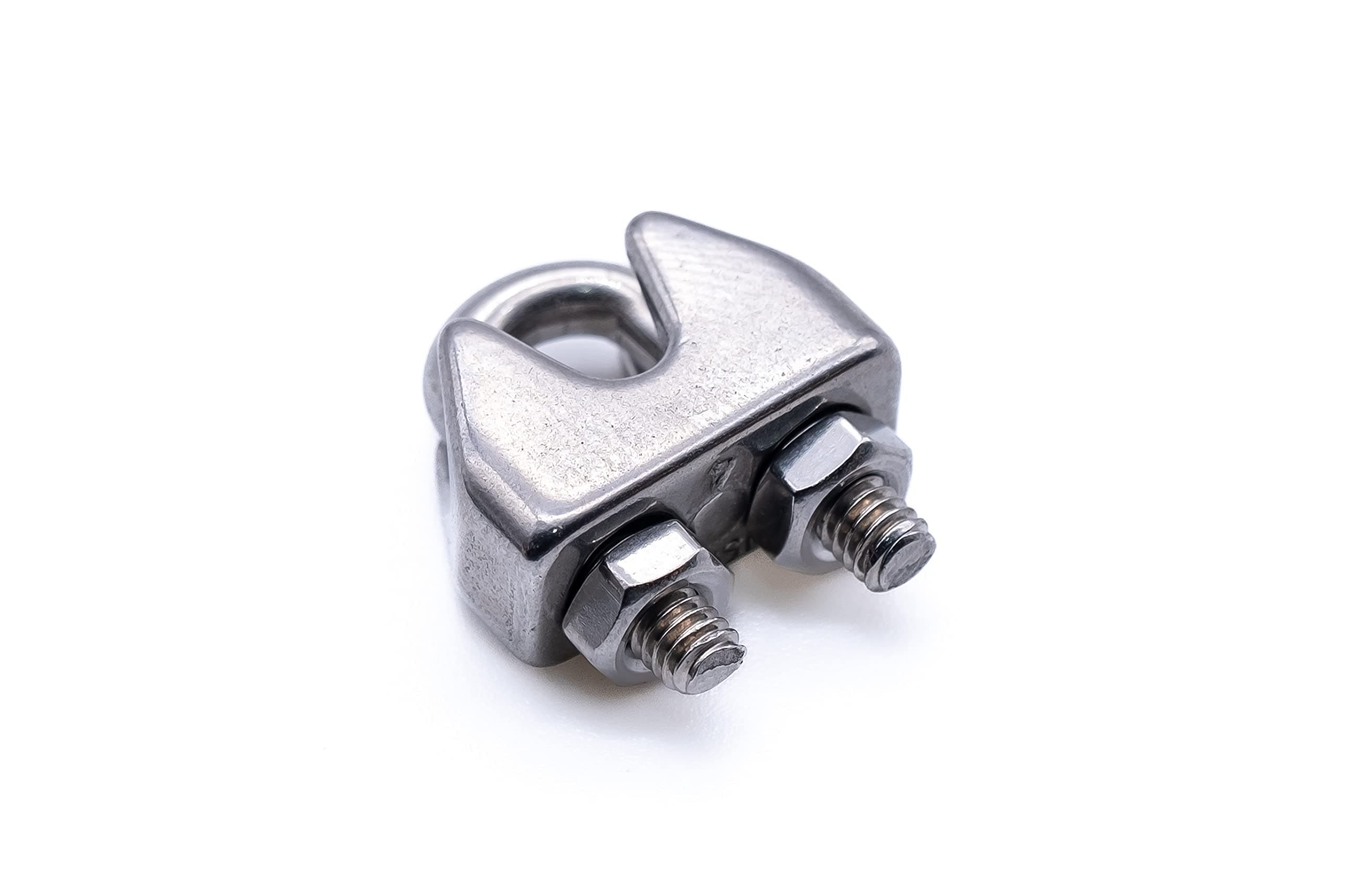 Stainless steel wire rope clamp grip bulldog clip marine grade A4 316 (3mm - 10pcs)