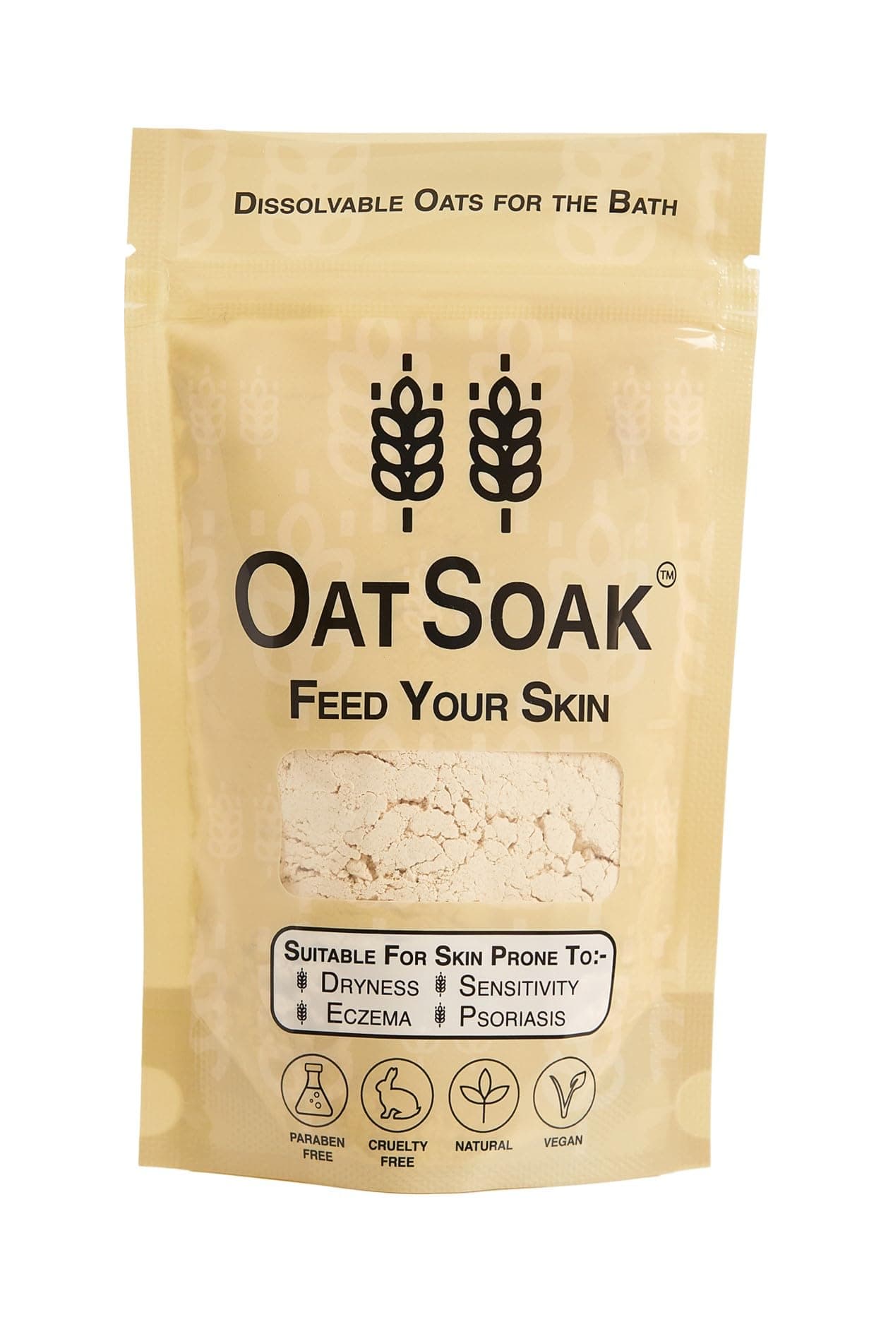 OatSoak Colloid Oatmeal Bath Additive for Skin prone to eczema, psoriasis, sunburn, chicken pox, 100% Premium Oatmeal Bath Powder, Scottish Oats, 3.5