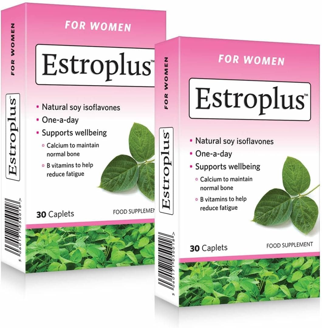 Estroplus (60 Tablets) – Film Coated Tablets with Soy Isoflavones, B Vitamins, Calcium, Selenium and Iodine to Support Everyday Wellbeing