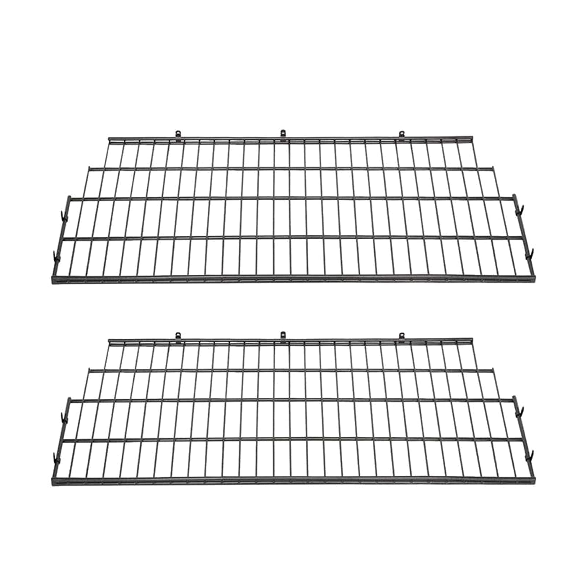 Suncast BMSA7S Vertical Storage Organization Metal Wire Shelf Rack Shelving for Shed with Installation Hardware Included, Black (2 Pack)