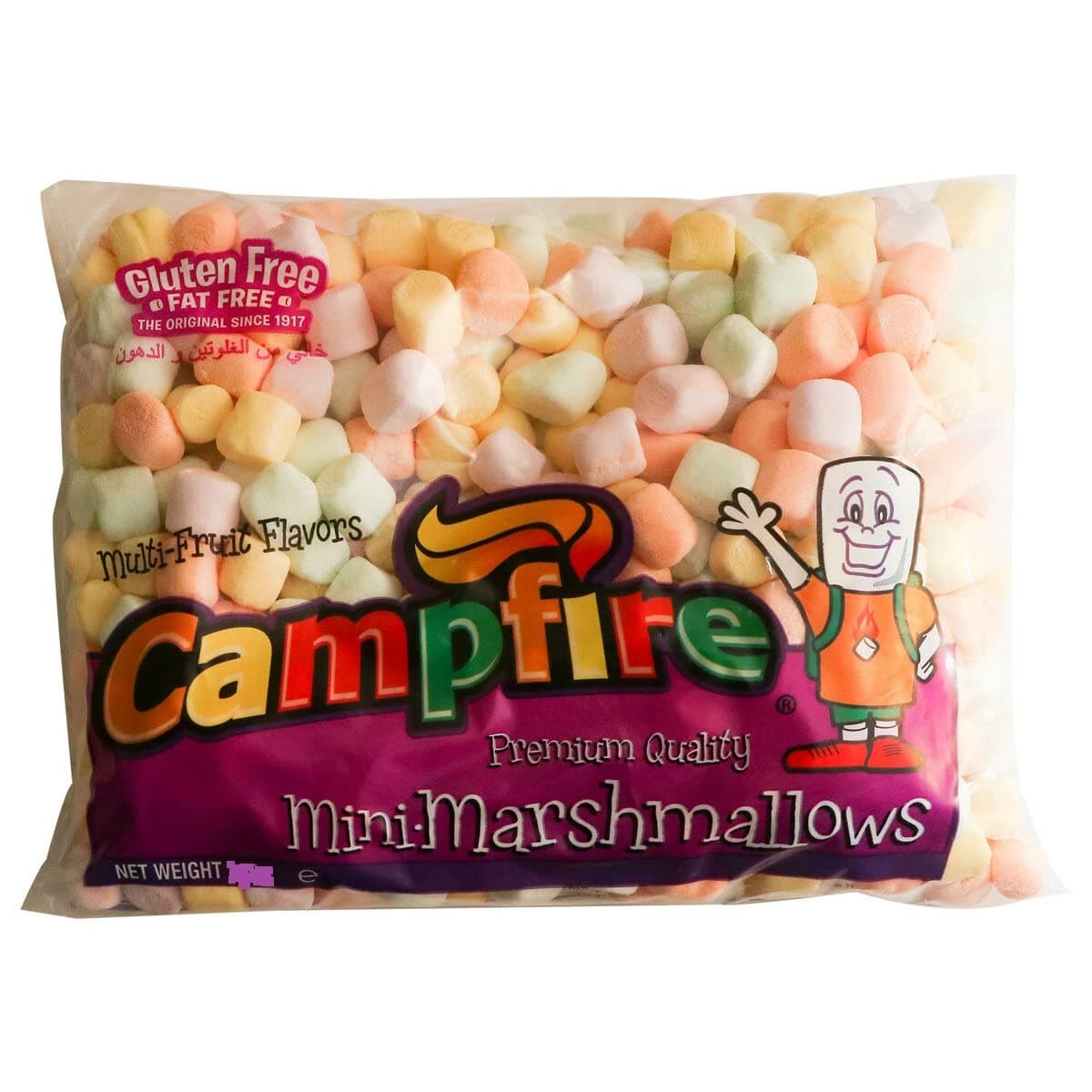 Multi Fruit Flavors Premium Quality Mini-Marshmallows, 5.29 oz ℮ 150 g حلوى مارشميلو صغيرة عالية الجودة بنكهات الفواكه المتعددة من كامب فاير