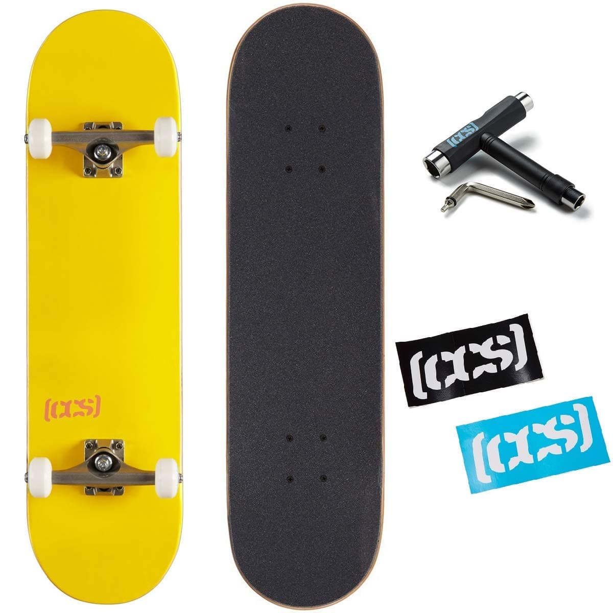 [CCS]Complete Skateboard - Maple Wood - Professional Quality - Fully Assembled with Skate Tool and Stickers