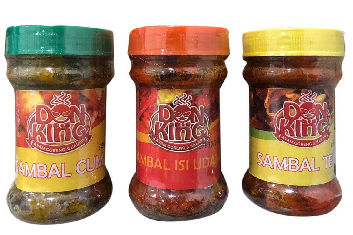 Combo Pack: 1each Sambal Cumi, Sambal Isi Udang, Sambal Teri - 8oz