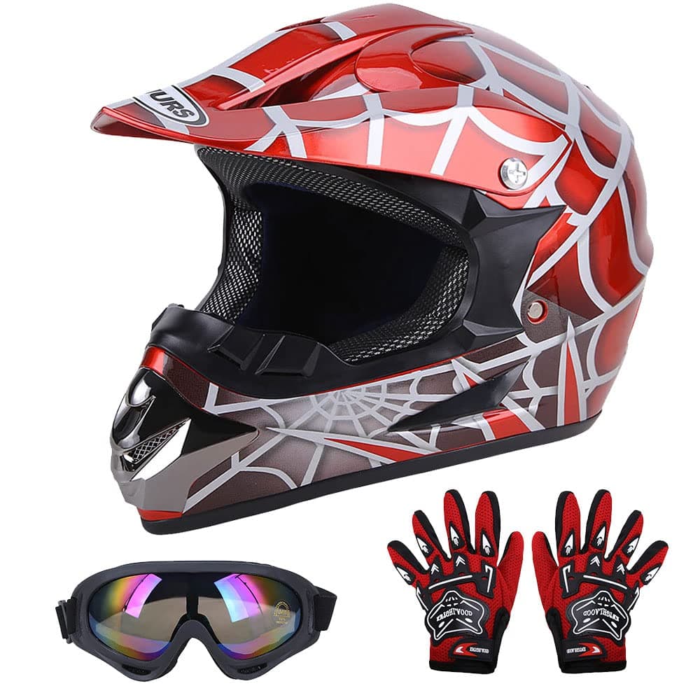 - Youth Dirt Bike Helmet DOT Certified for Boys & Girls Ages 5-14, Four Wheeler, Motocross, BMX, MX, UTV, Go Kart, Racing, Skateboard, Baseball