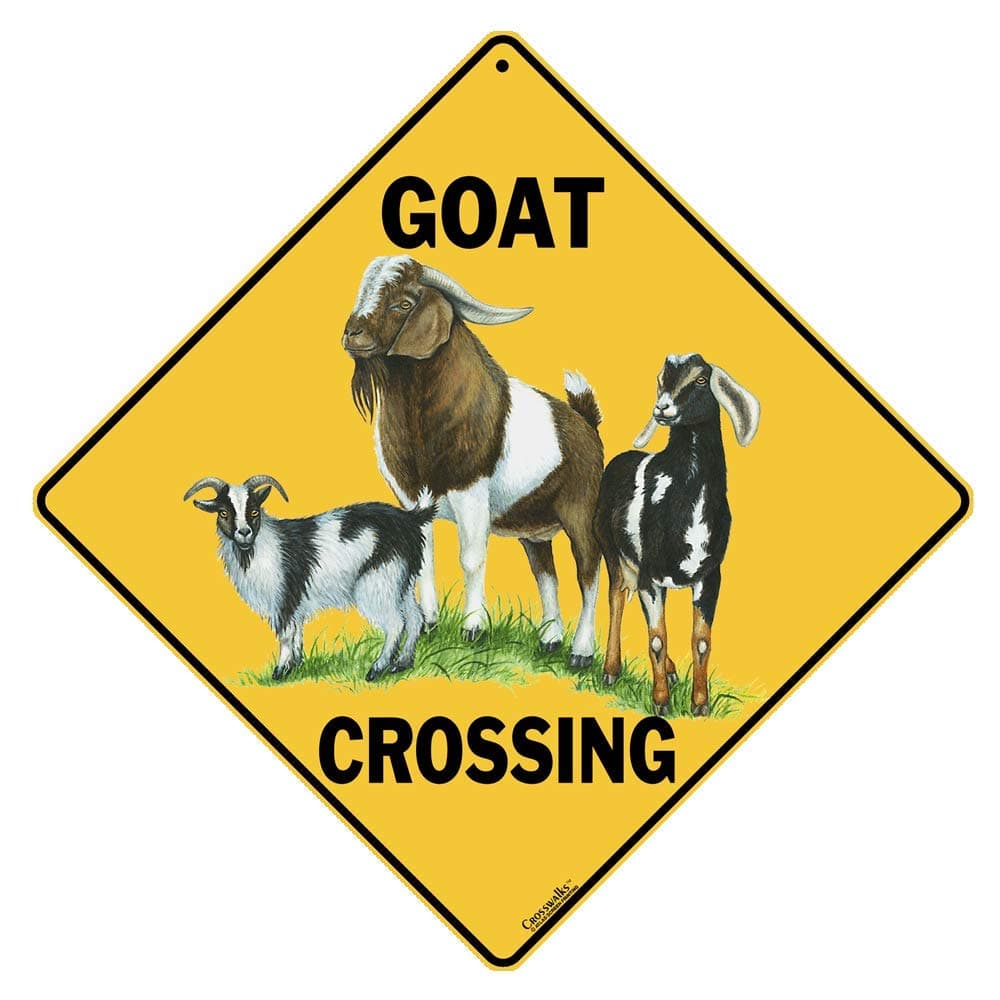 CROSSWALKSGoat Crossing 12" X 12" Aluminum Sign (X195)