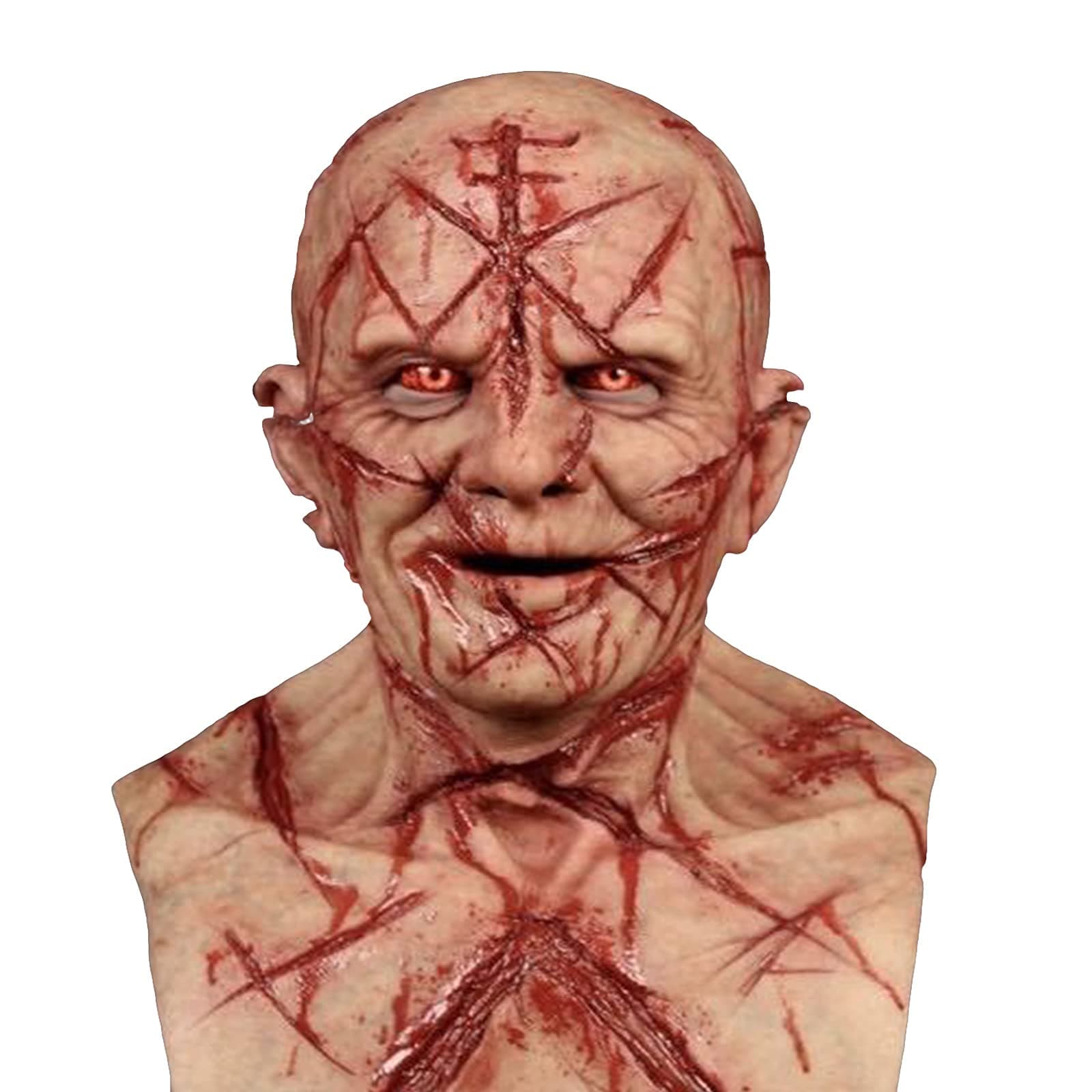 TRURENDI Halloween Horror Mask Novelty Latex Facewear Terrifying Head Face Decoration for Halloween Carnival Costume Party