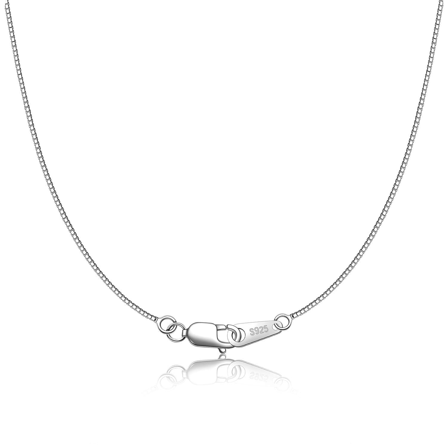 925 Sterling Silver Chain Necklace for Women 0.8mm Box Chain, Italian Necklace Chain, Super Strong & Thin & Long16/18/20/22/24 Inches