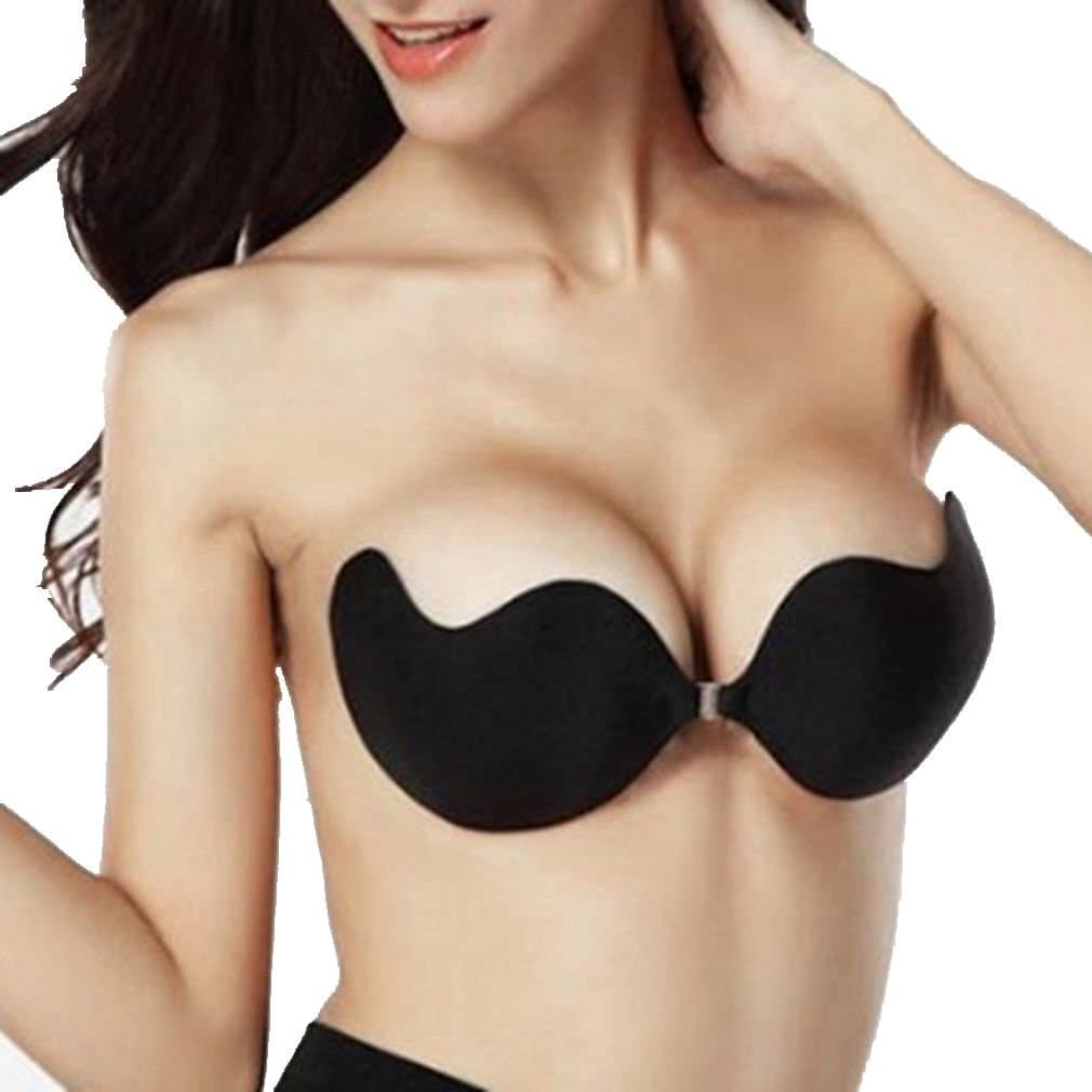 Liswic Sexy Women's Ultralite Backless Strapless Silicone Push-Up Reusable Bra (M-B-CupB)