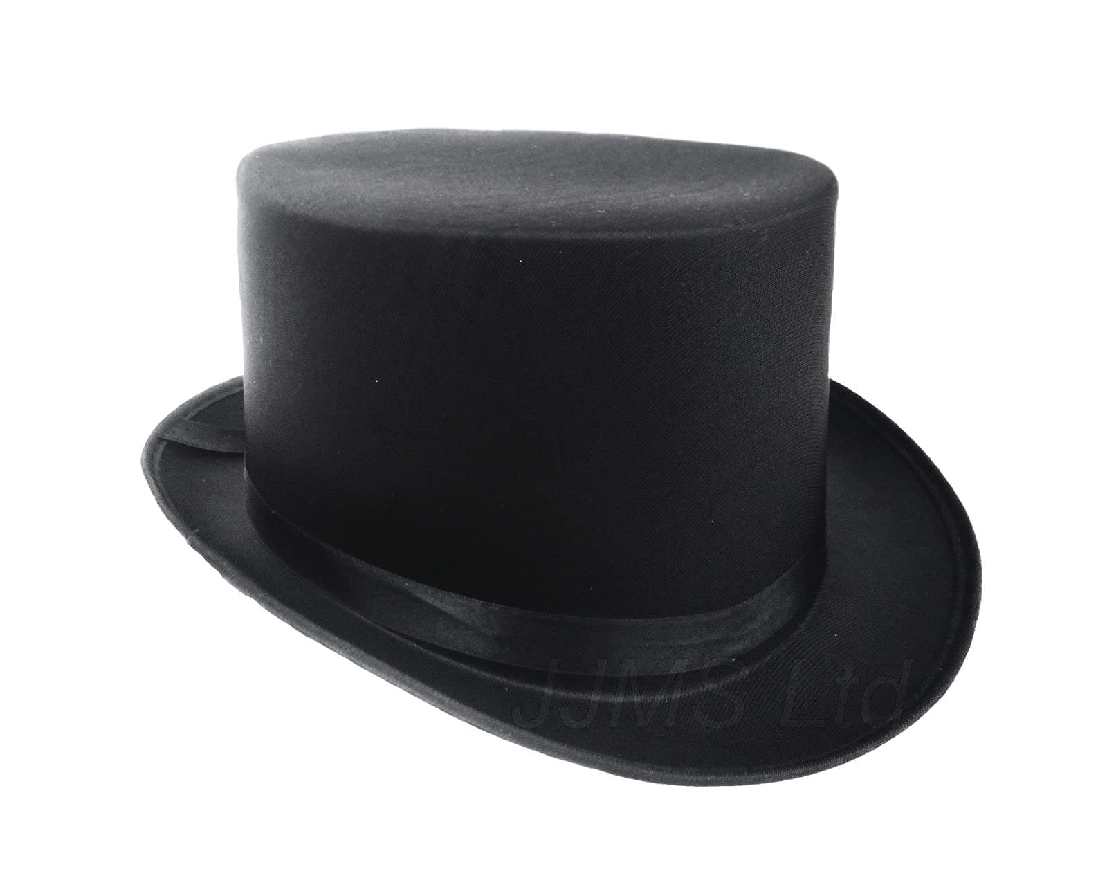 Fantastic Black Top Hat Great Quality Hard Satin Look Hat approx 59cm