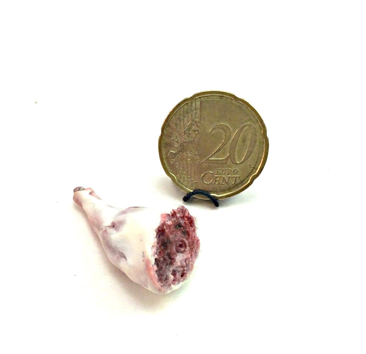 Ham, pork leg, pork, fresh meats. Dollhouse miniature 1:12.