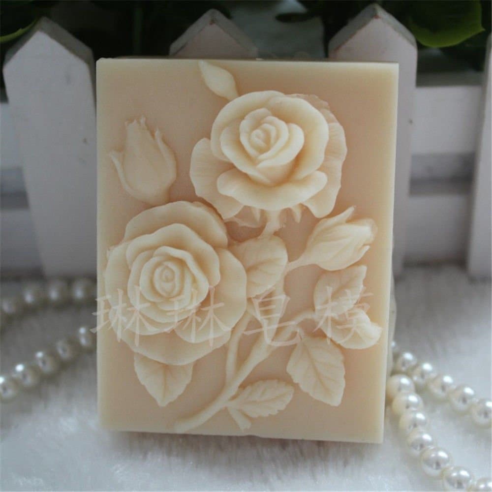YL Two flowers M426 Silicone Soap mold Craft Molds DIY Handmade soap mould