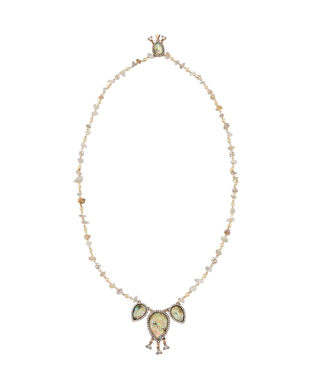 Lydell NYCLydell NYC Long Beaded Abalone Multi-Pendant Necklace