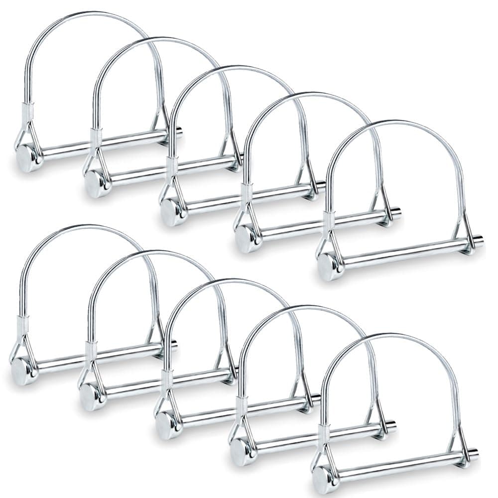 10 PCS Safety Coupler Pin Pto Pin Shaft Locking Pin 1/4 pin Hitch pin Round Wire Lock Pin 1/4" x 2-3/4" for PTO,Farm,Lawn,Hitches,and Garden