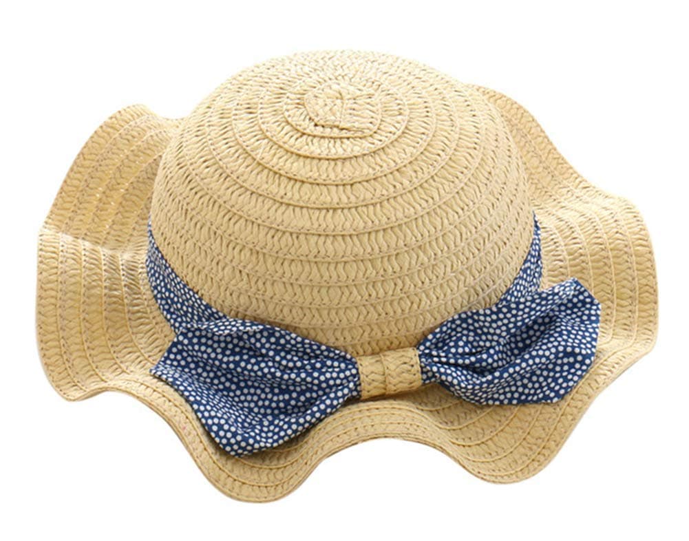 MilcraftSpring/Summer Cotton Baby Girls's Outdoor Bowknot Sun Hat/Beach Hat, Straw hat