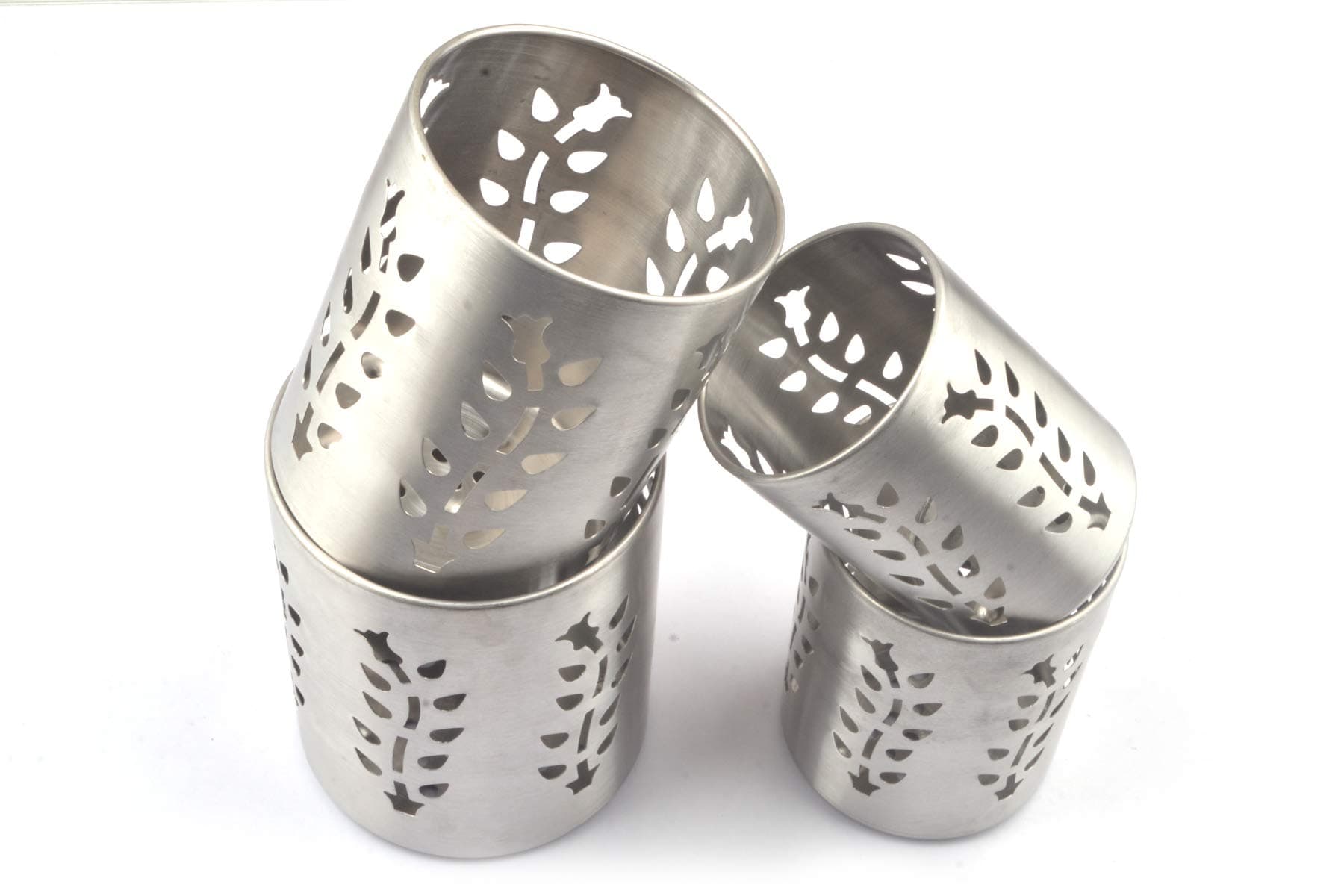 PRC Stainless Steel Utensil Organizer Caddy - Organize Your Silverware, Cutlery, Cooking Utensils and Gadgets with a Large Commercial Restaurant Quality Flatware Caddy Holder Set 0f 4