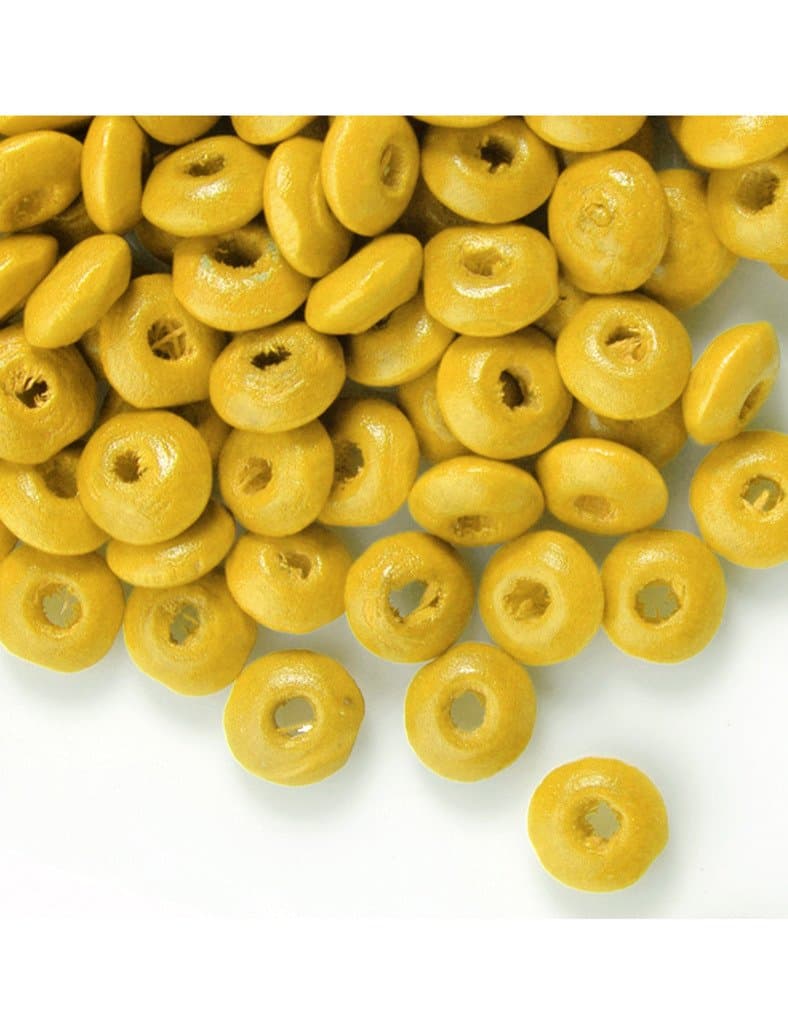 FreshHear Pack of 810 Painted Wood Round Spacer Beads Rondelle Beads Color Yellow Bead Size 6.0-7.9mm Hole Size 2.0-2.9mm