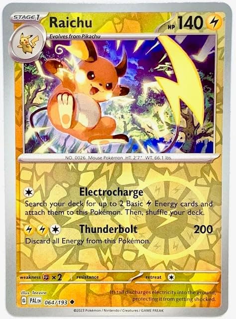 Pokemon - Raichu 064/193 - Paldea Evolved - Reverse Holo Pokemon Card - Foil