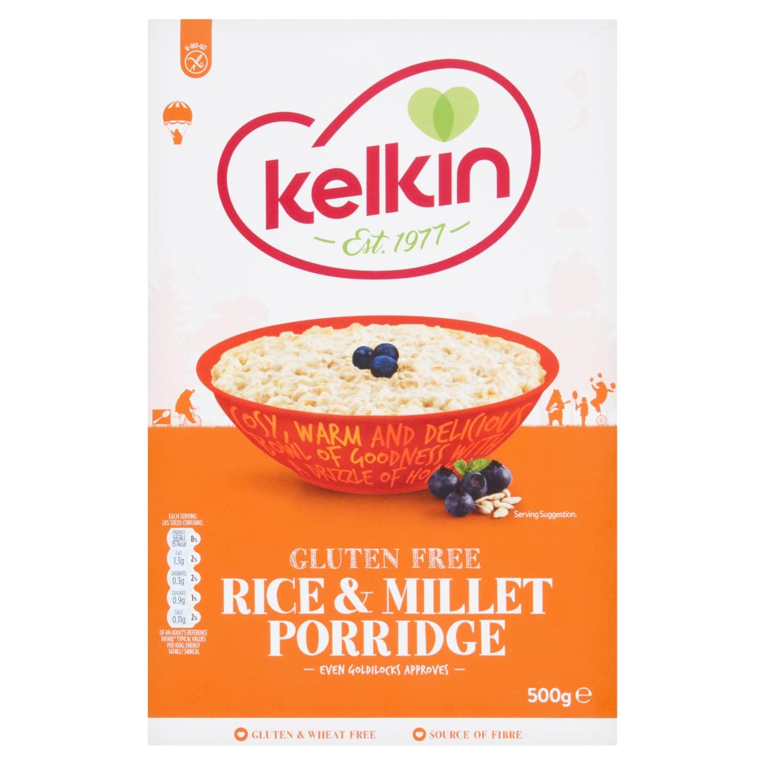 Kelkin Gluten Free Rice & Millet Porridge (500g, 17.6oz)
