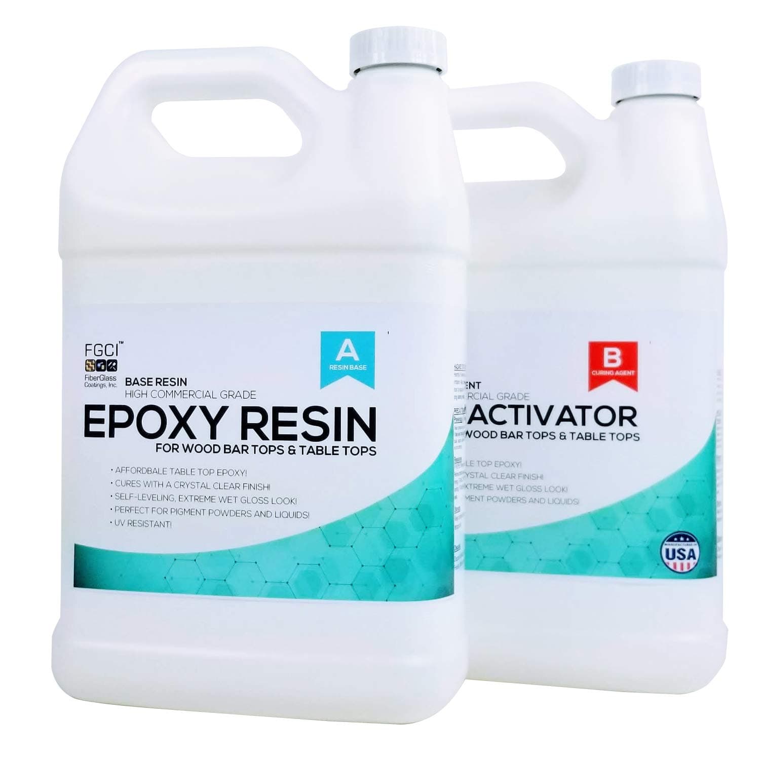 Commercial Grade Epoxy Resin for Wood Tables, Wood Sealer, Epoxy Floor Coating - 2 Gallon Kit